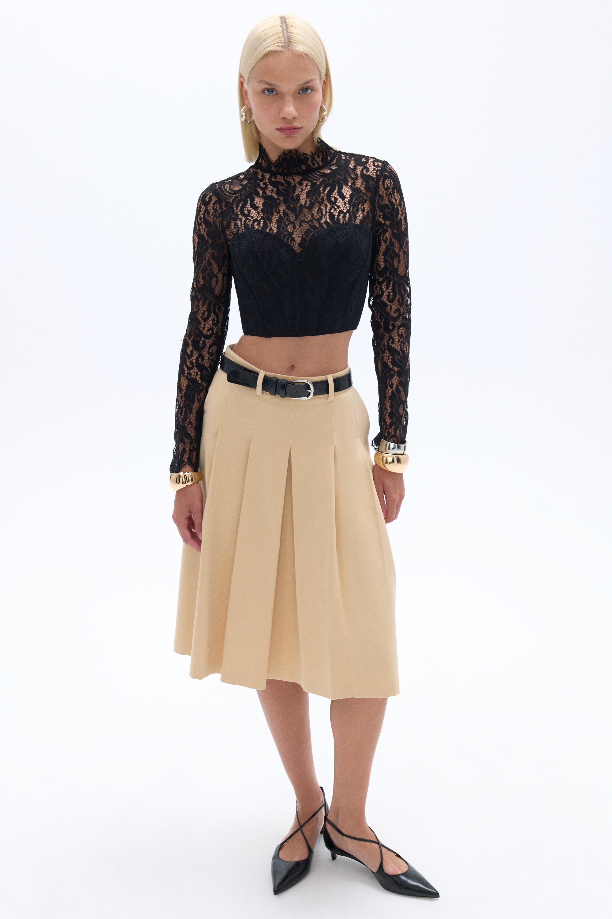 Corset-Look Lace Blouse (Final Sale)