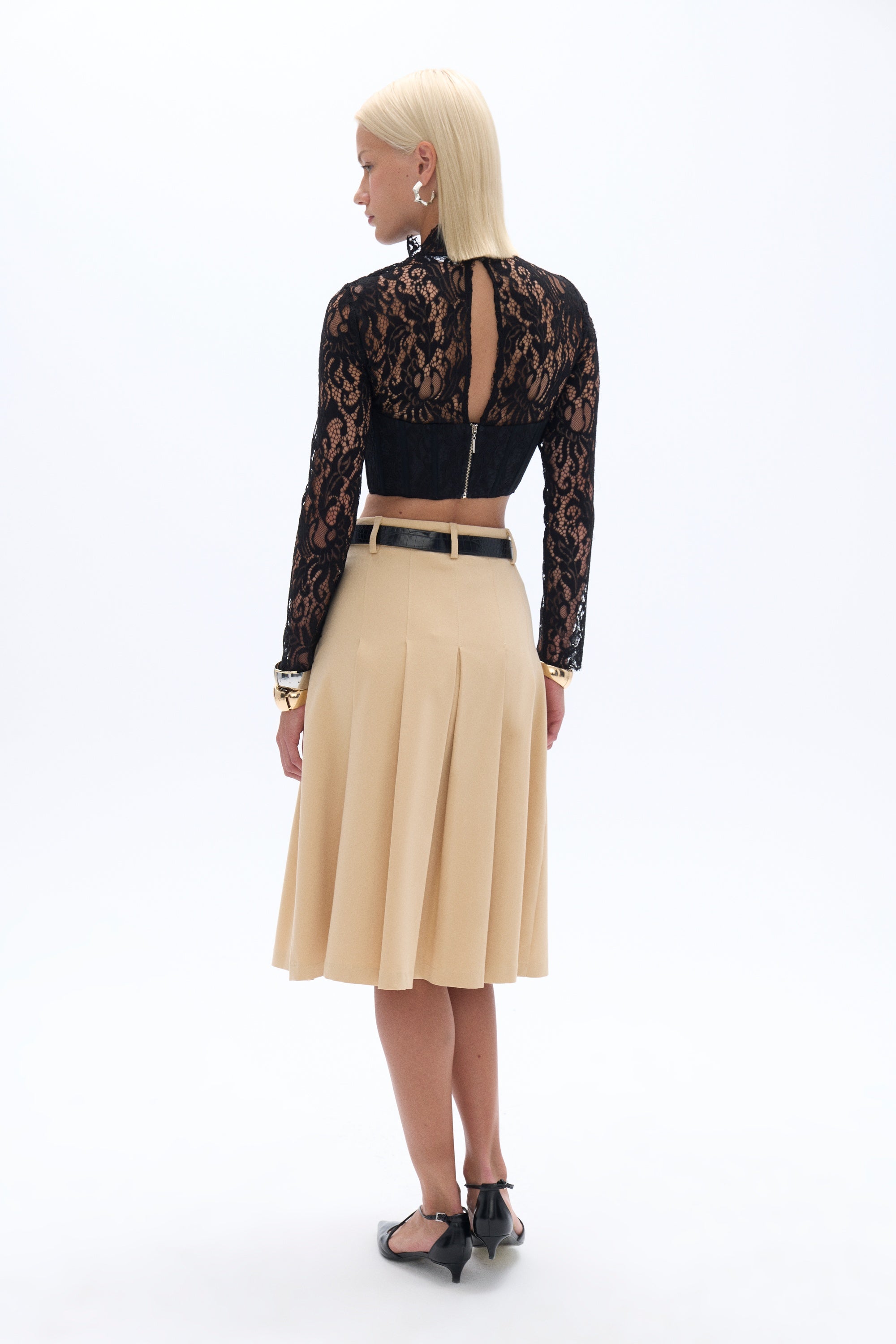 Corset-Look Lace Blouse (Final Sale)