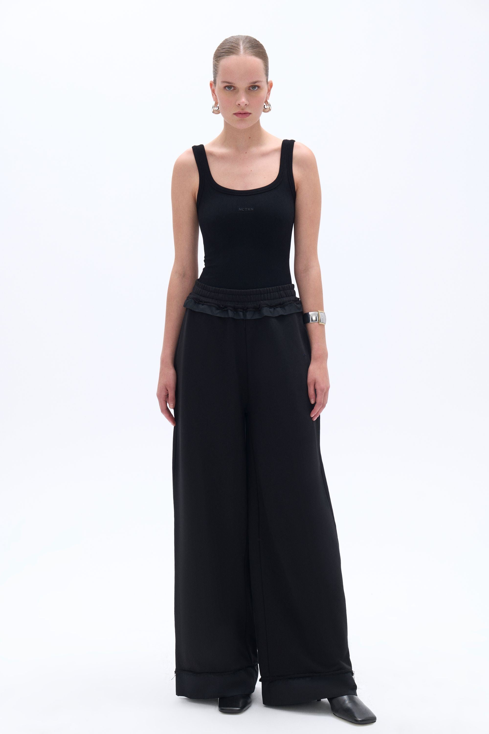 Normal Waist Pants with Garni Detail