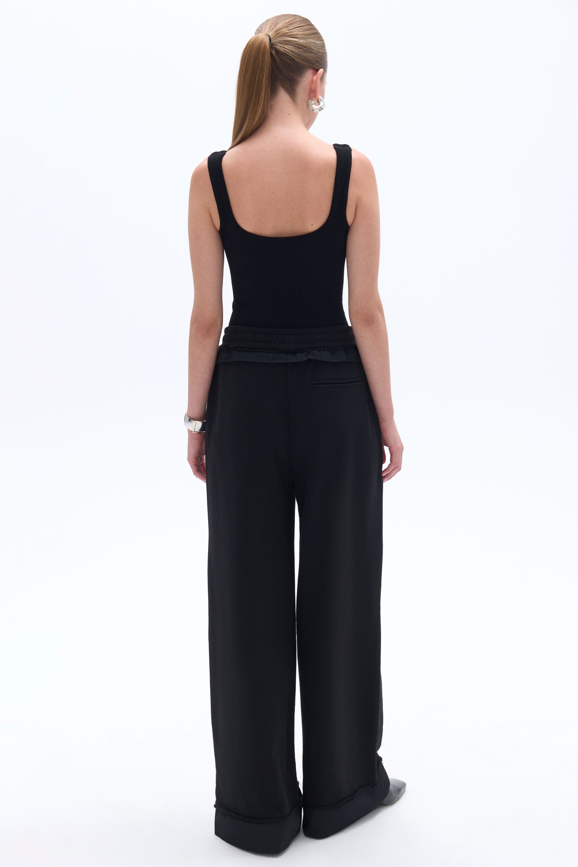 Normal Waist Pants with Garni Detail