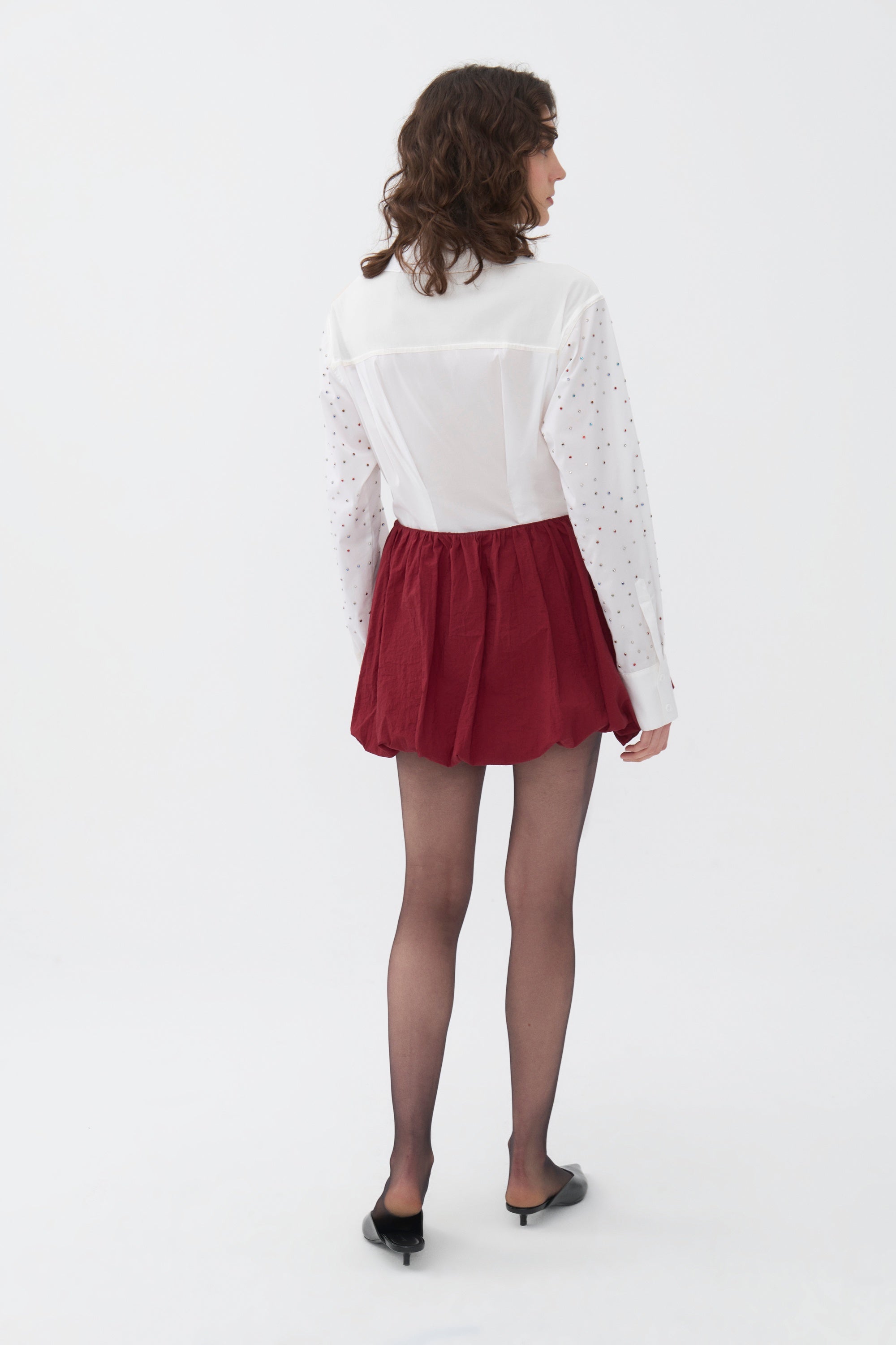 Rhinestone Embroidered Button-Up Shirt (Final Sale)