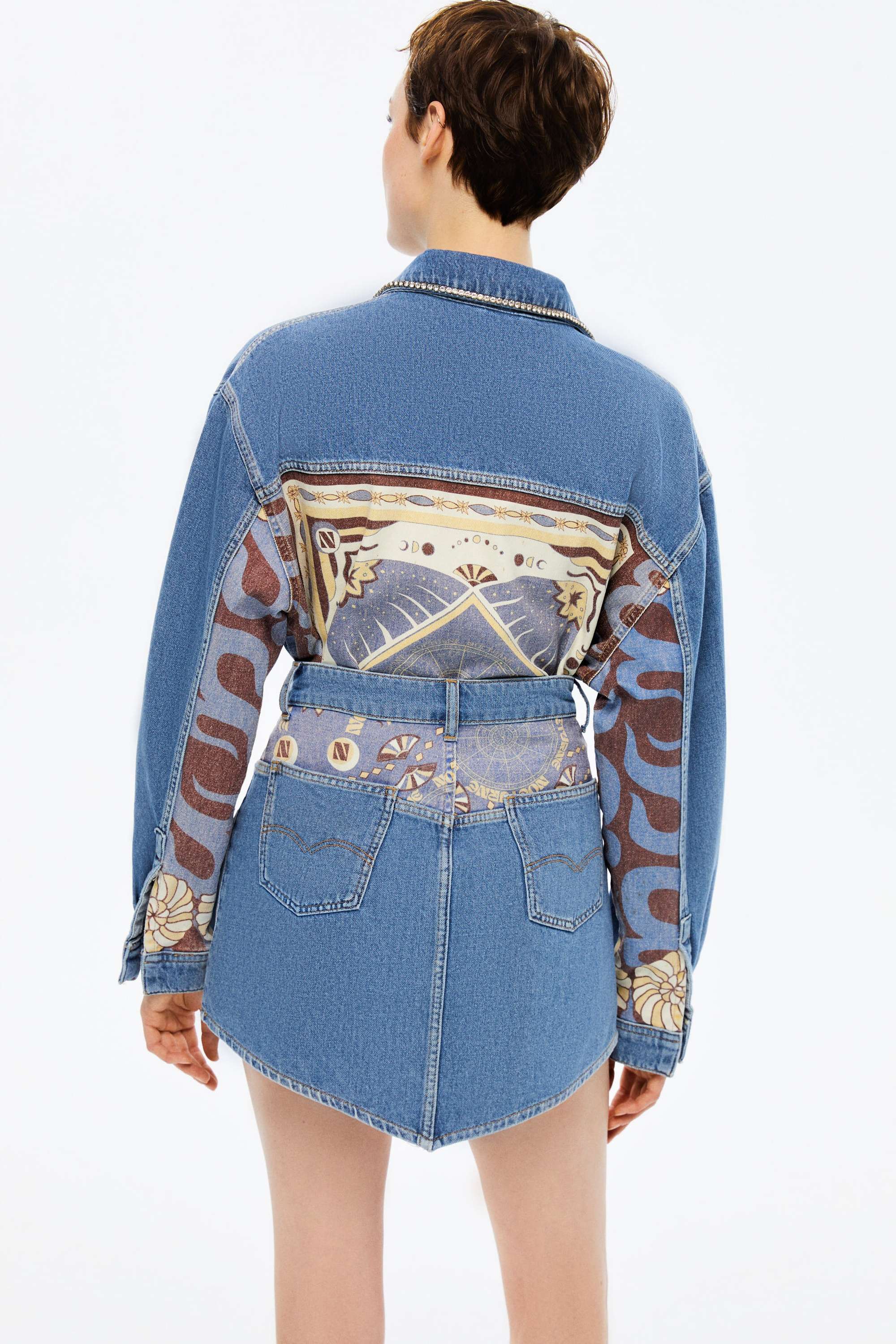 Printed Mini Jean Skirt (Final Sale)