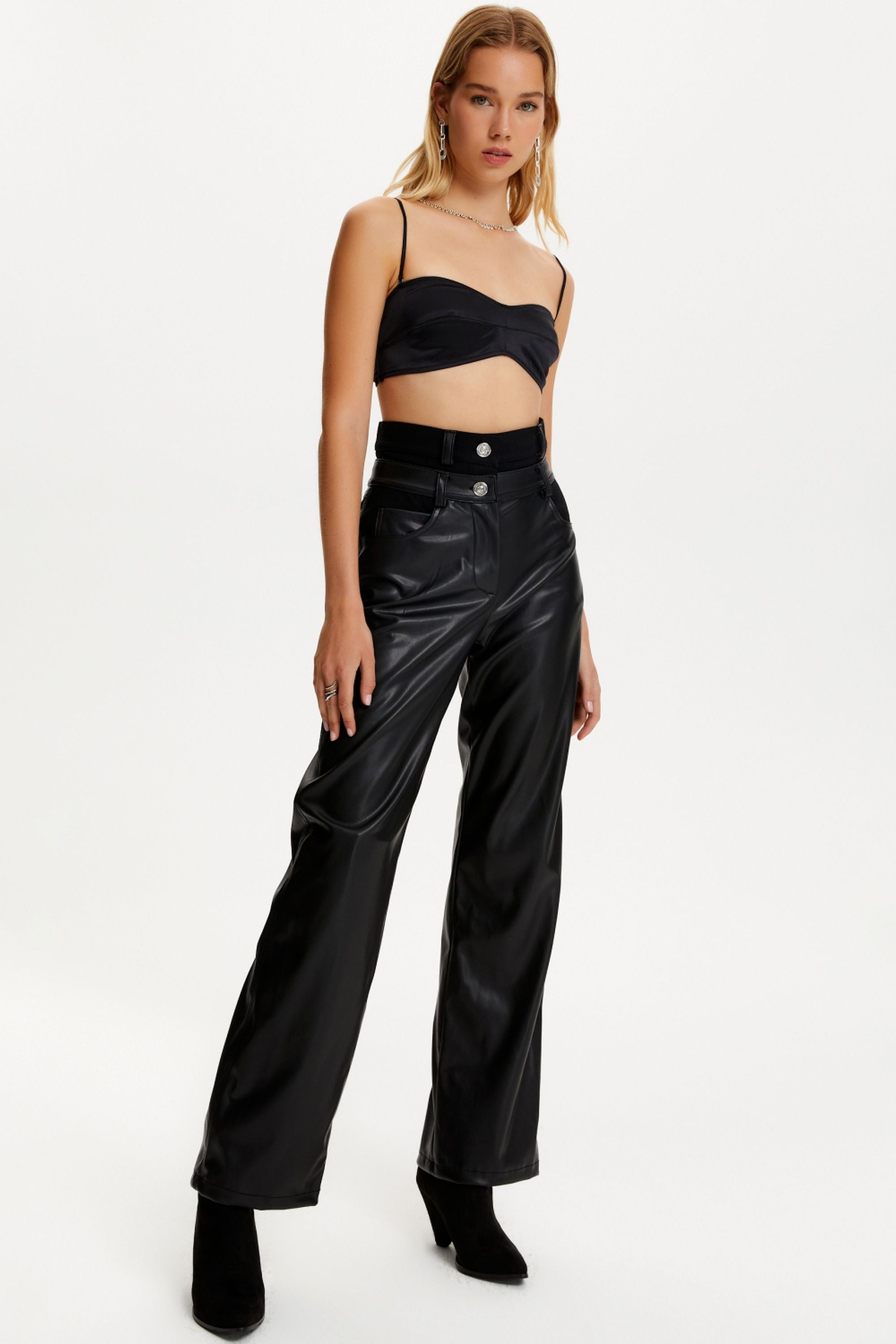 Double Waisted Straight Pants (Final Sale)