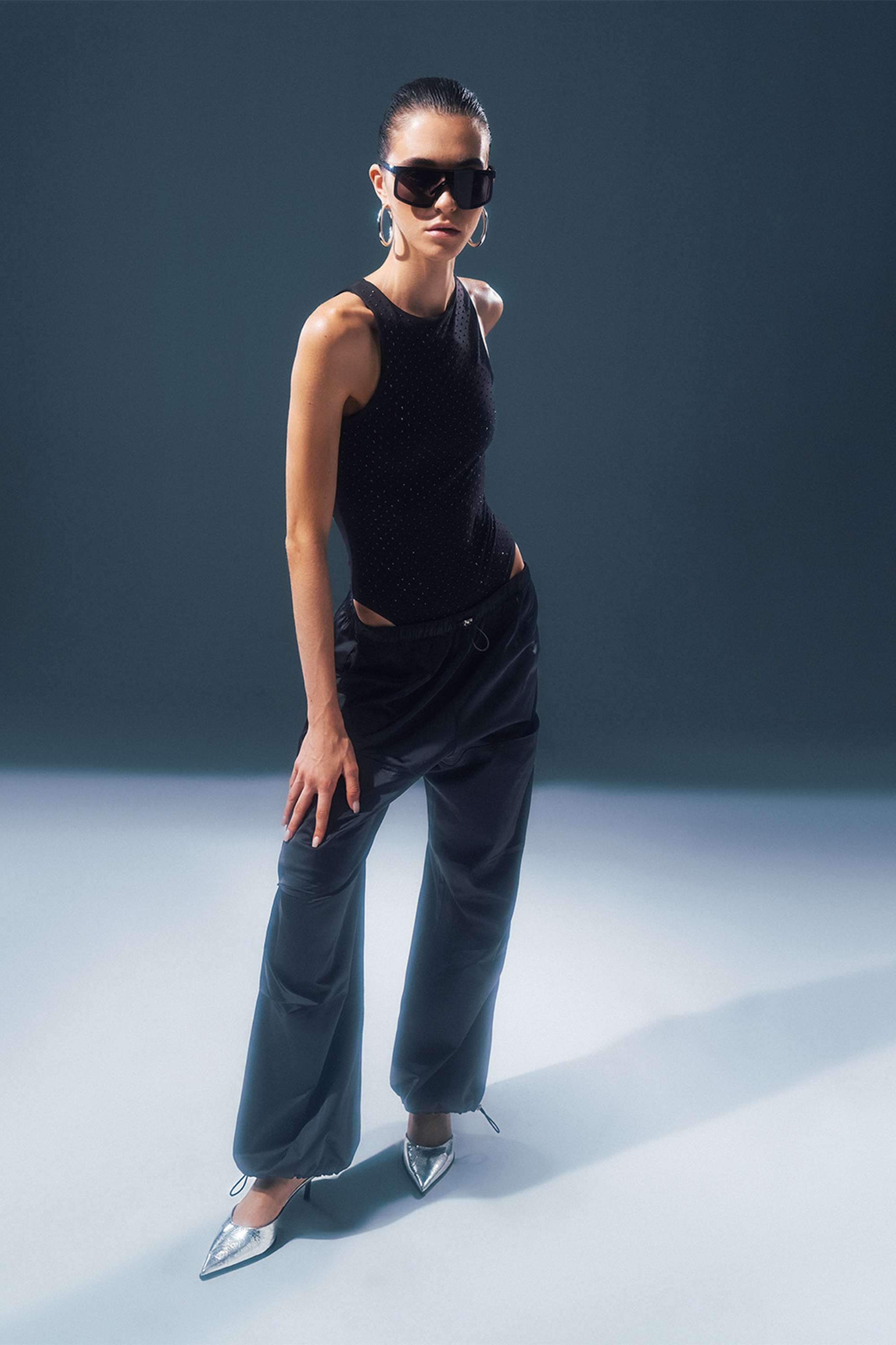 Pleated Satin Loose Fit Pants (Final Sale)