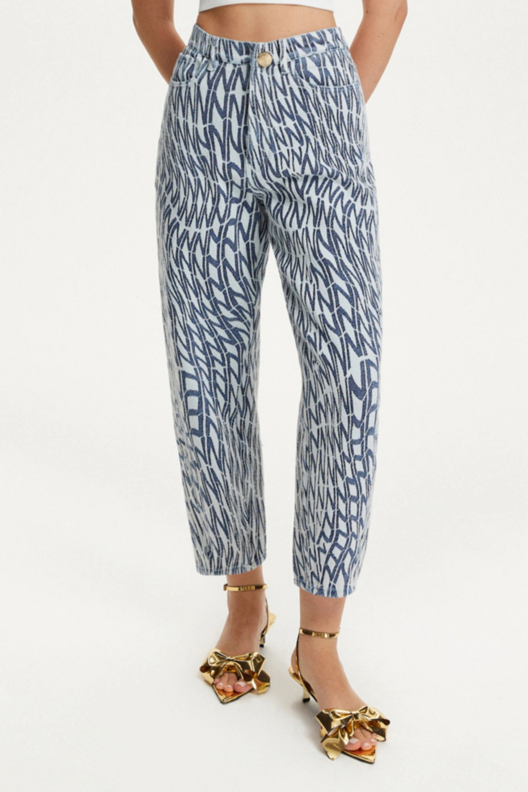 Printed Mom Jeans
