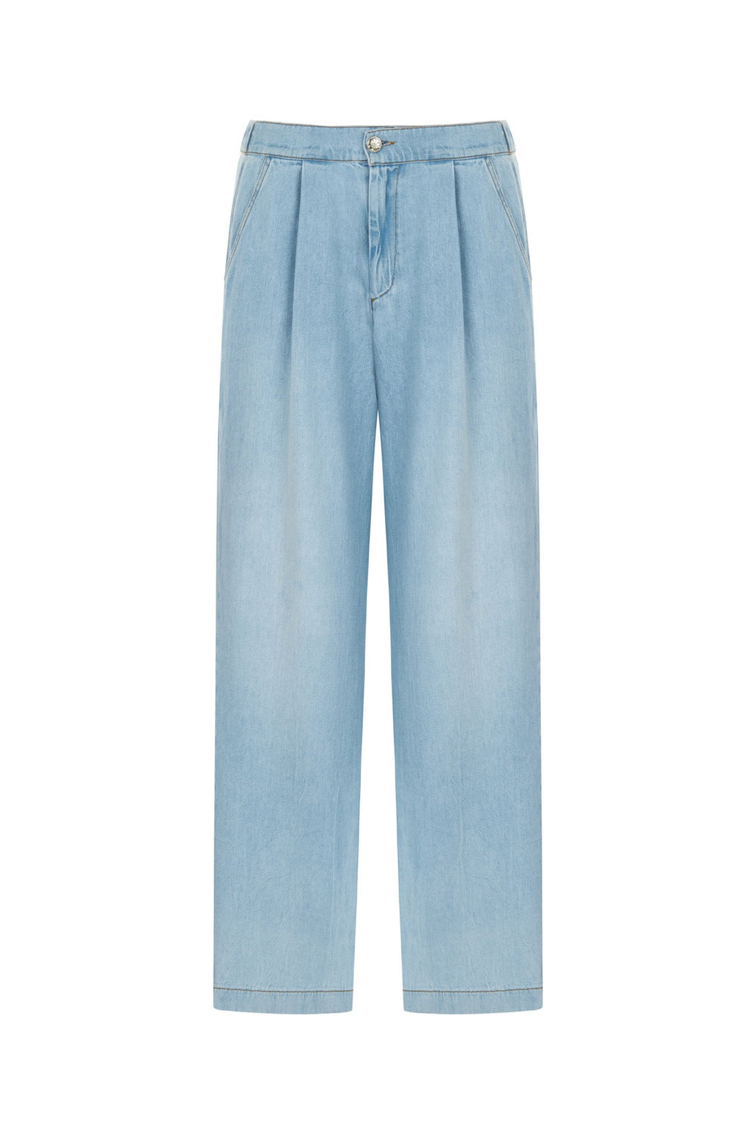 Pleated Wide Leg Jeans