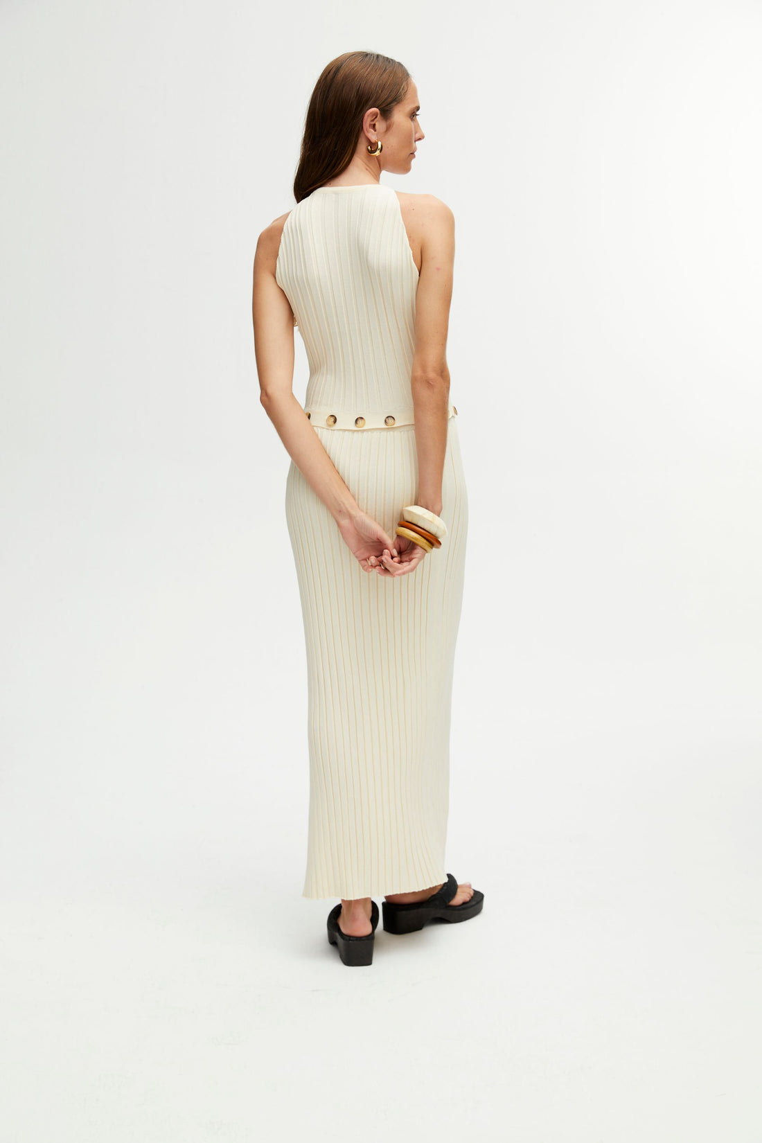 Ribbed Dress with Slits (Final Sale)