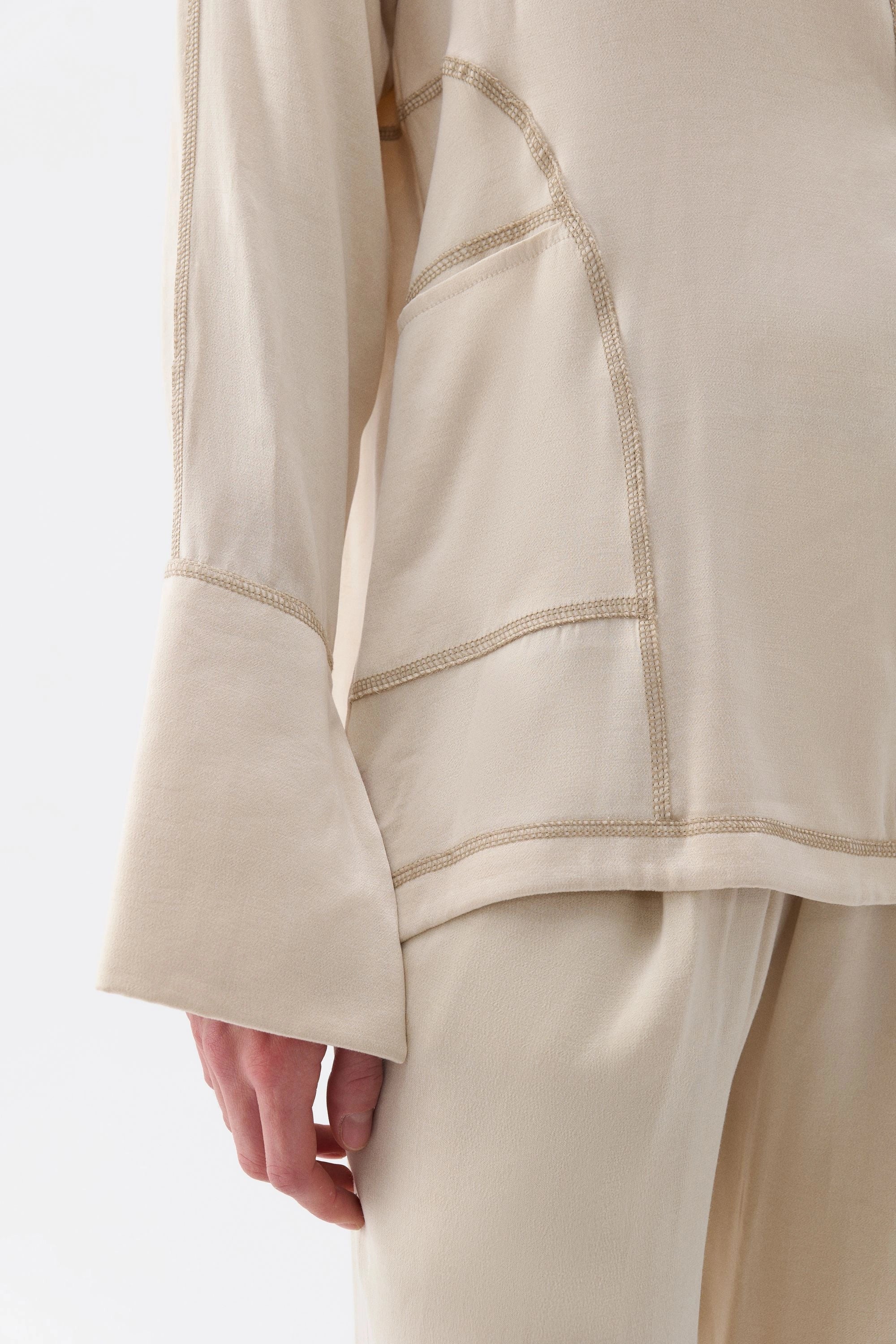 Contrast Topstitched Shirt (Final Sale)