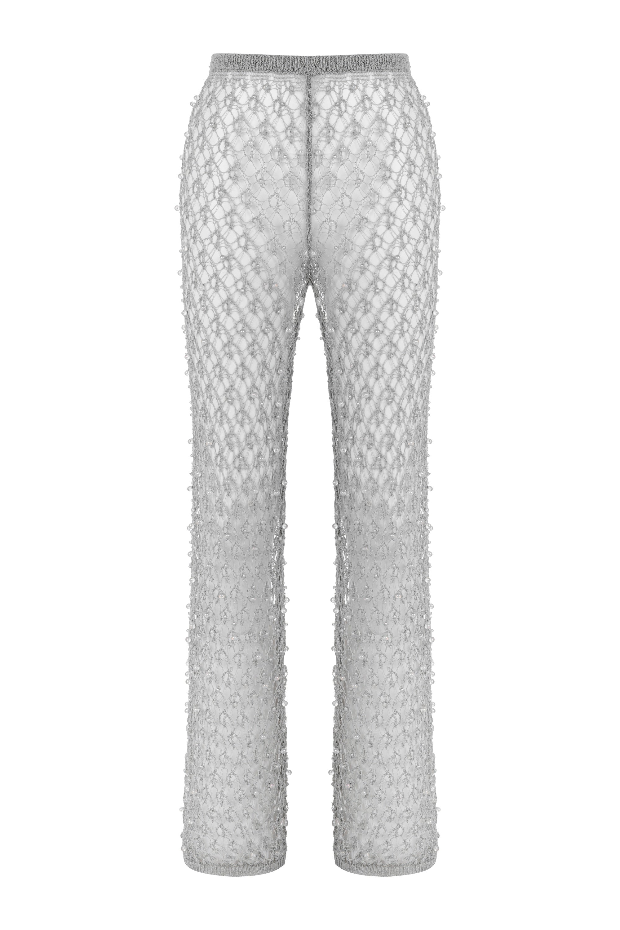 Shimmering Threaded Mesh Pants (Final Sale)