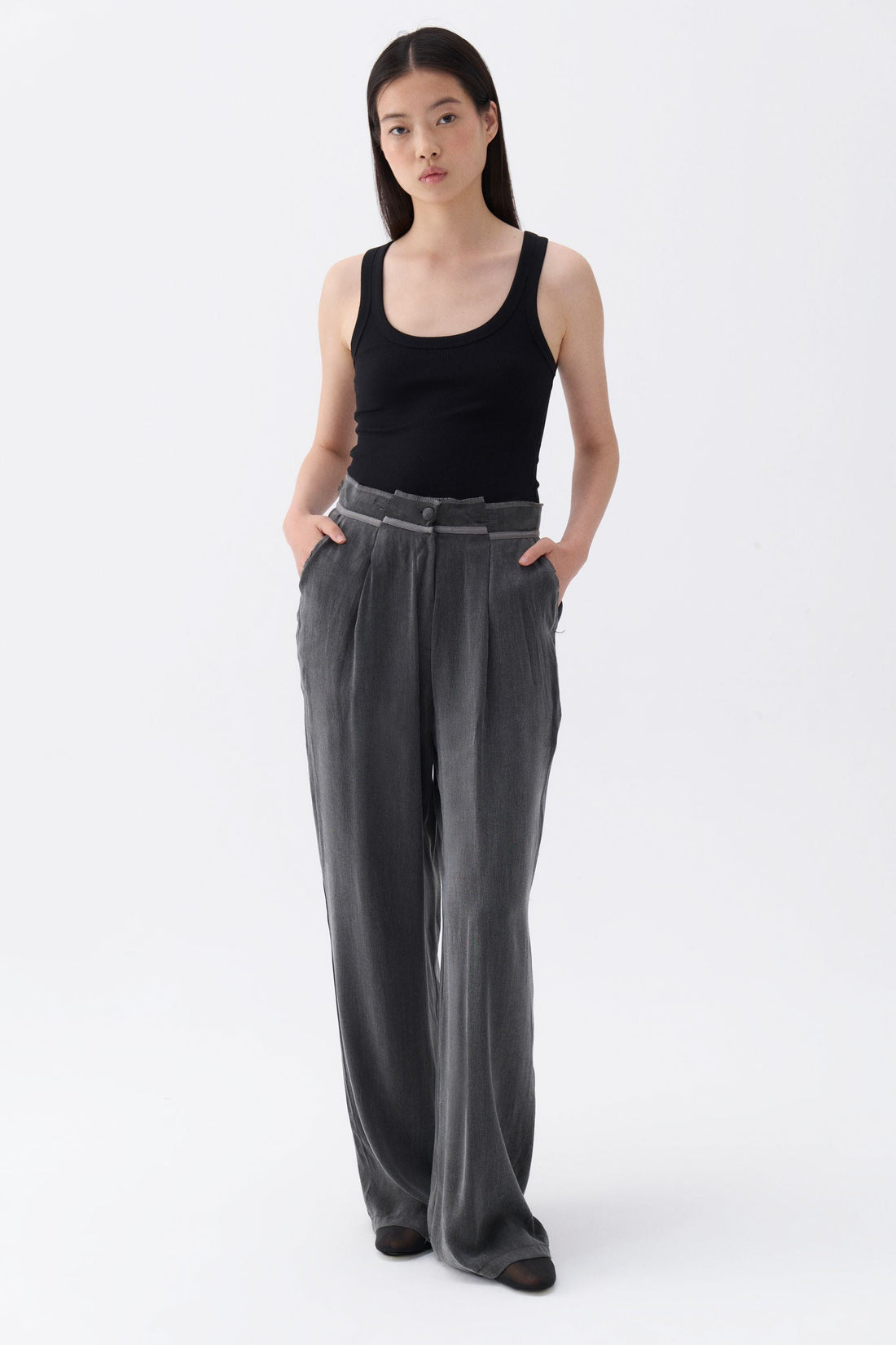 Pleated Palazzo Pants (Final Sale)