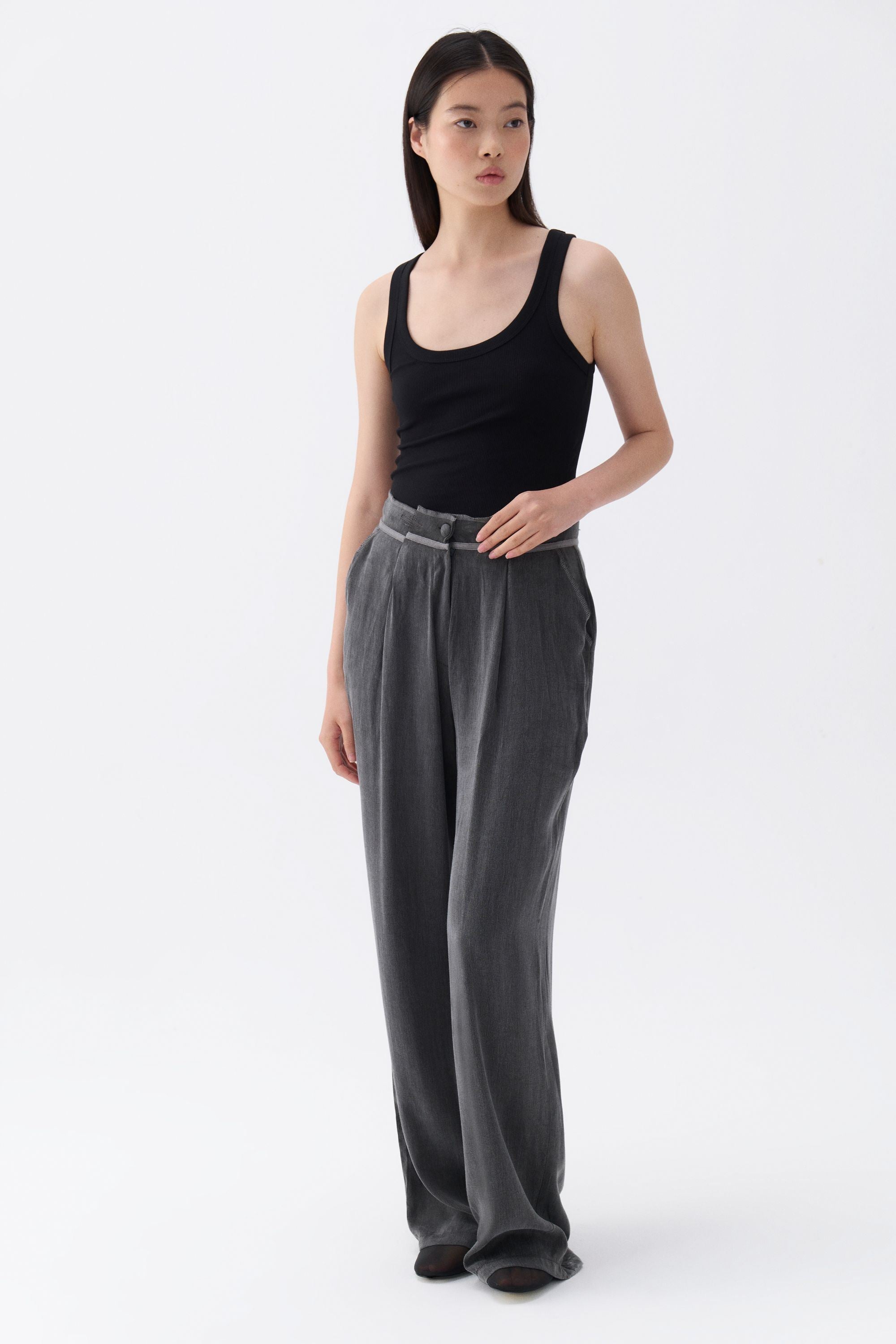 Pleated Palazzo Pants (Final Sale)