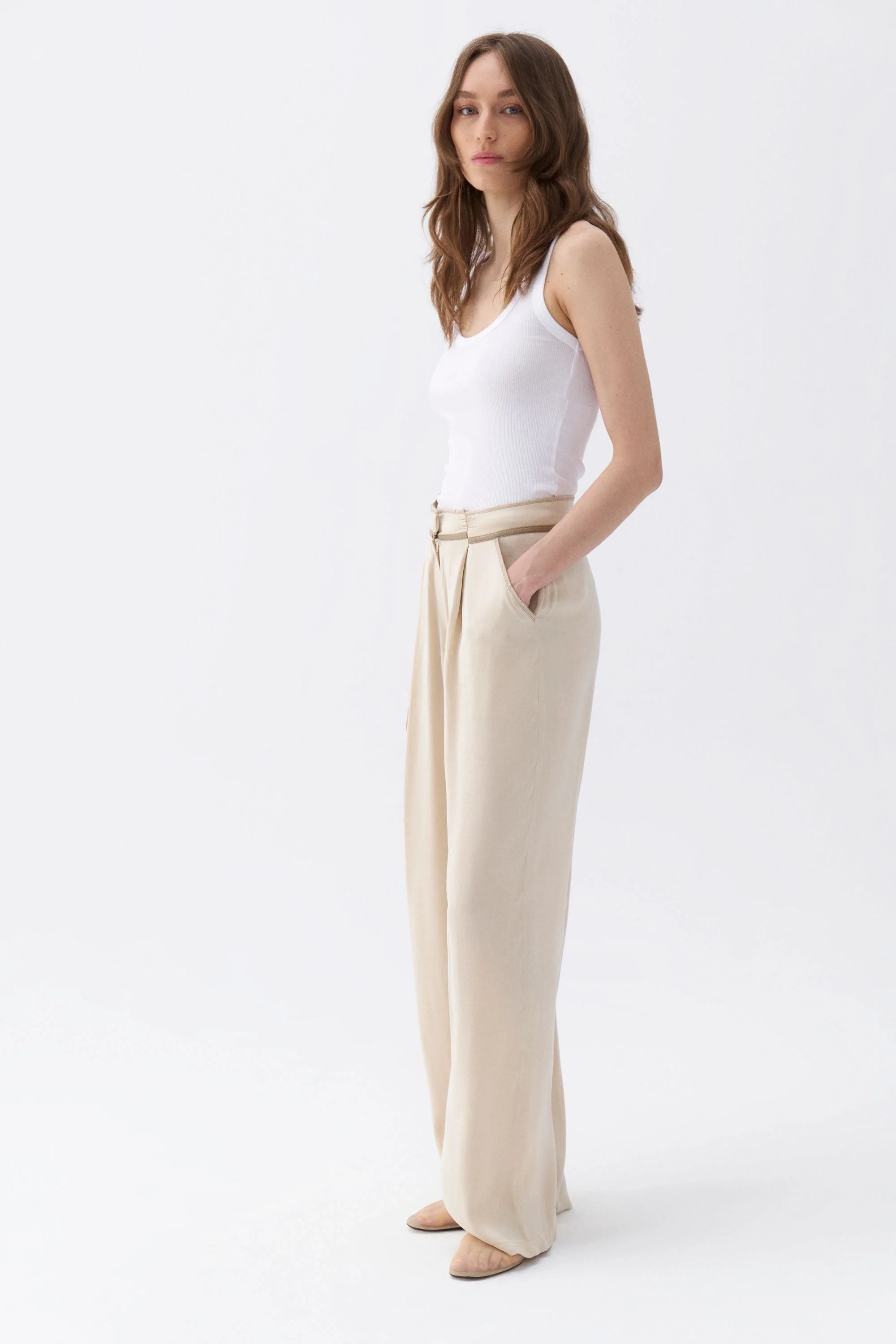 Pleated Palazzo Pants (Final Sale)
