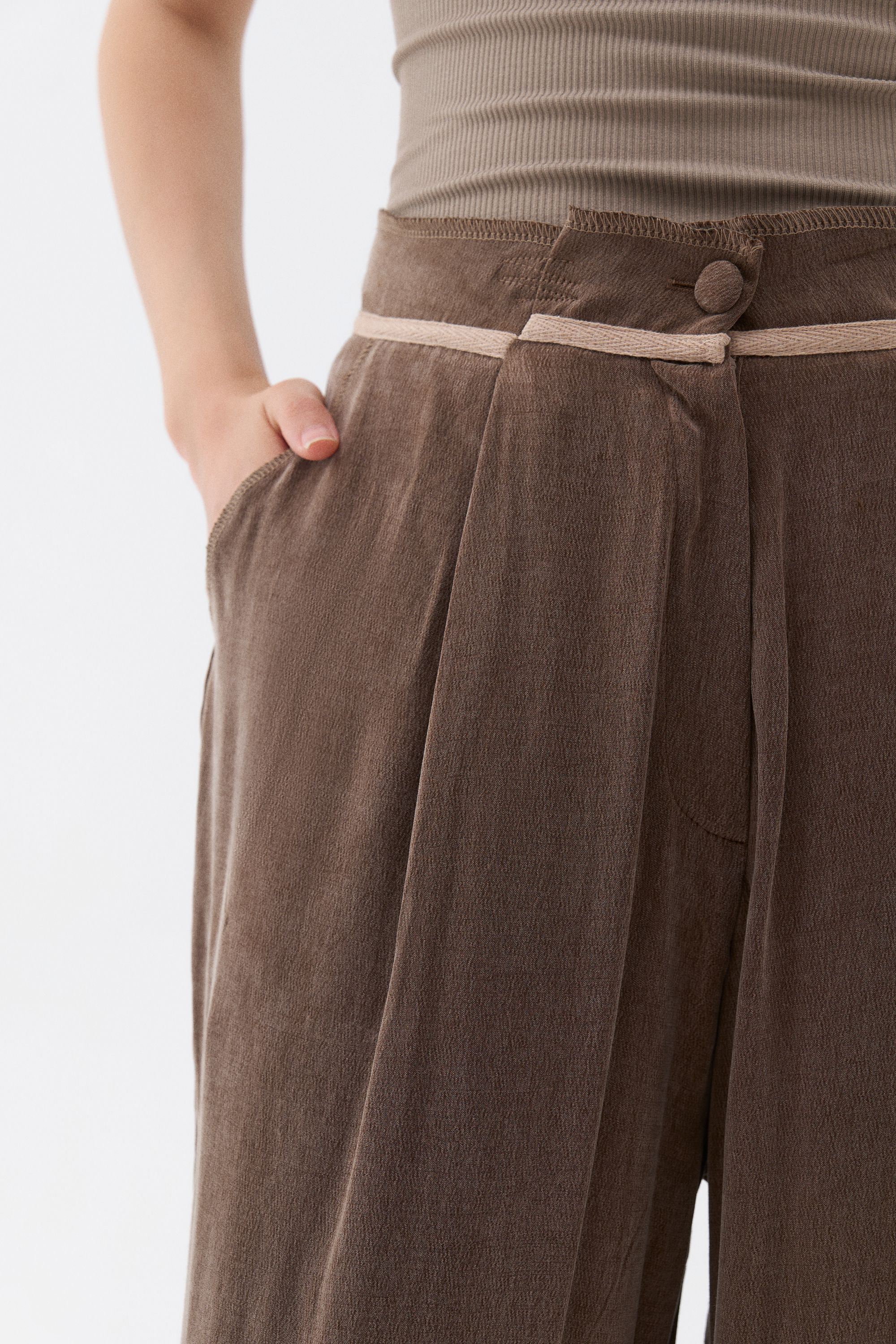 Pleated Palazzo Pants (Final Sale)