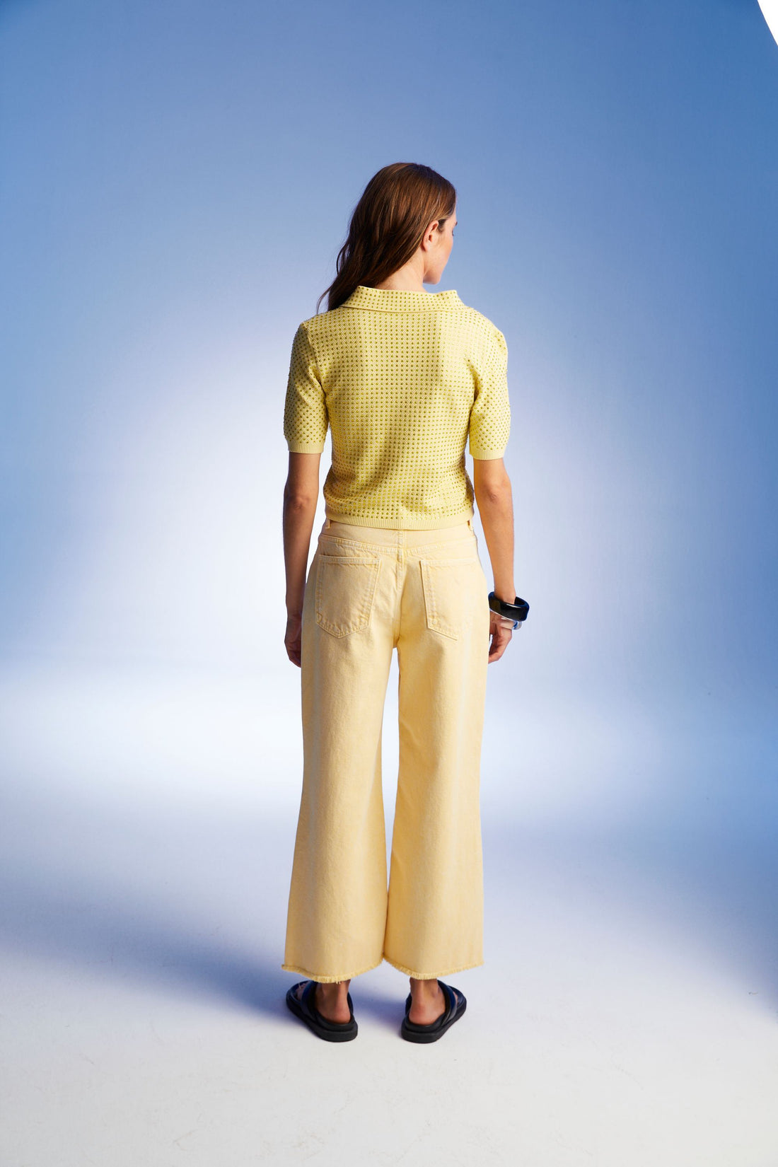 Rhinestone Embroidered Knitwear Top