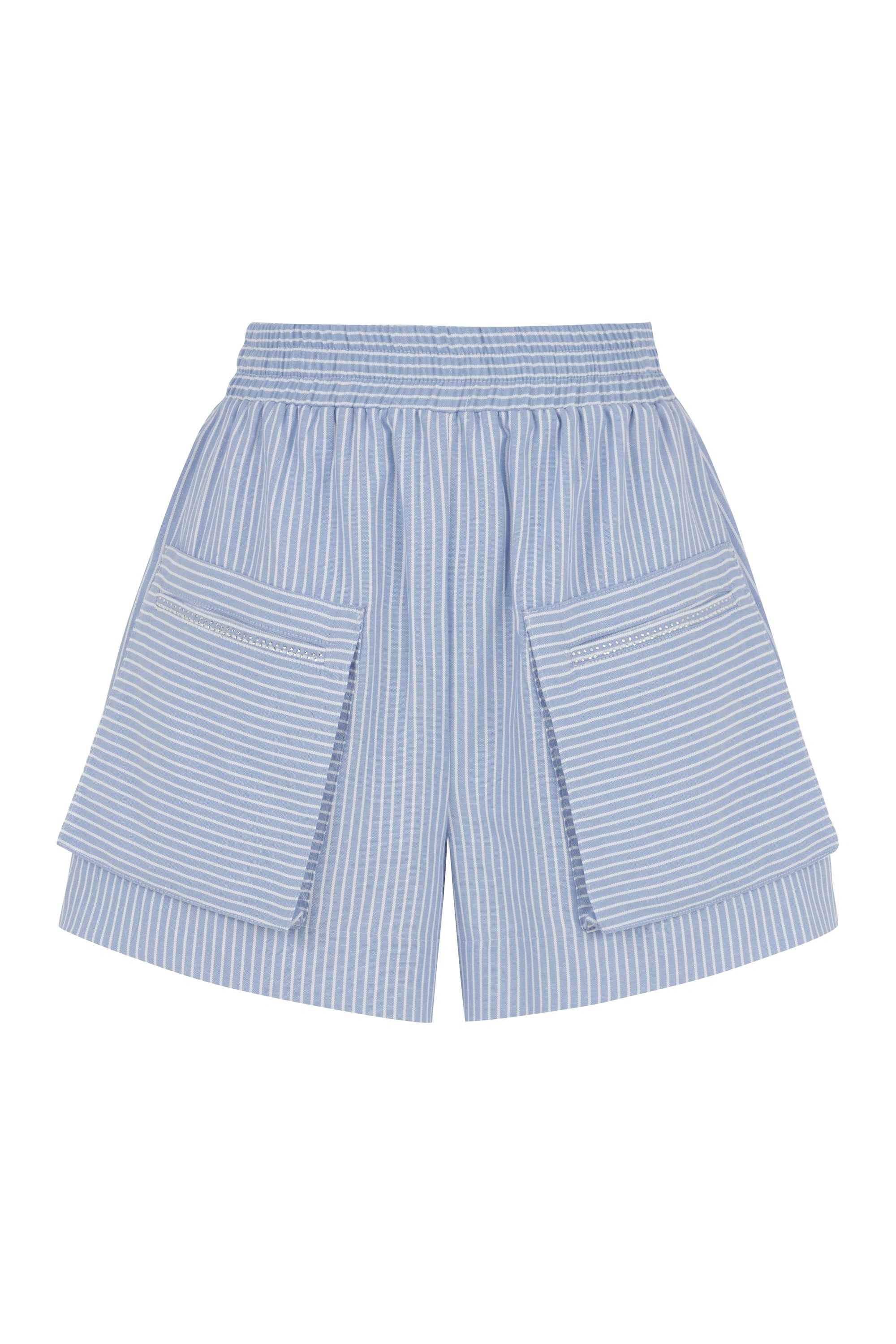 Striped Mini Shorts with Pockets (Final Sale)
