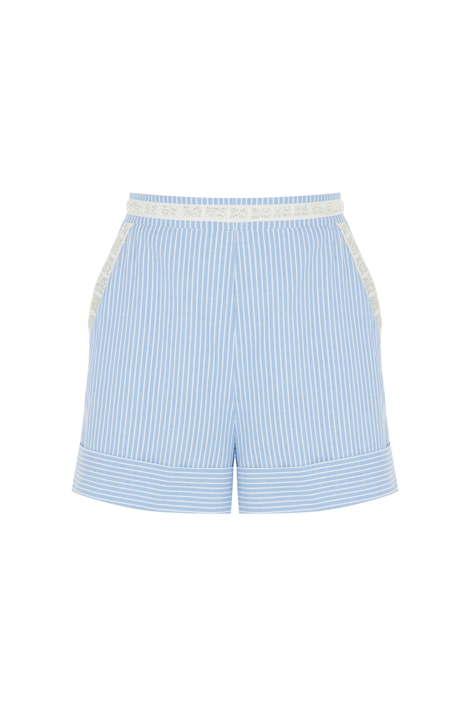 High Waisted Striped Mini Shorts (Final Sale)
