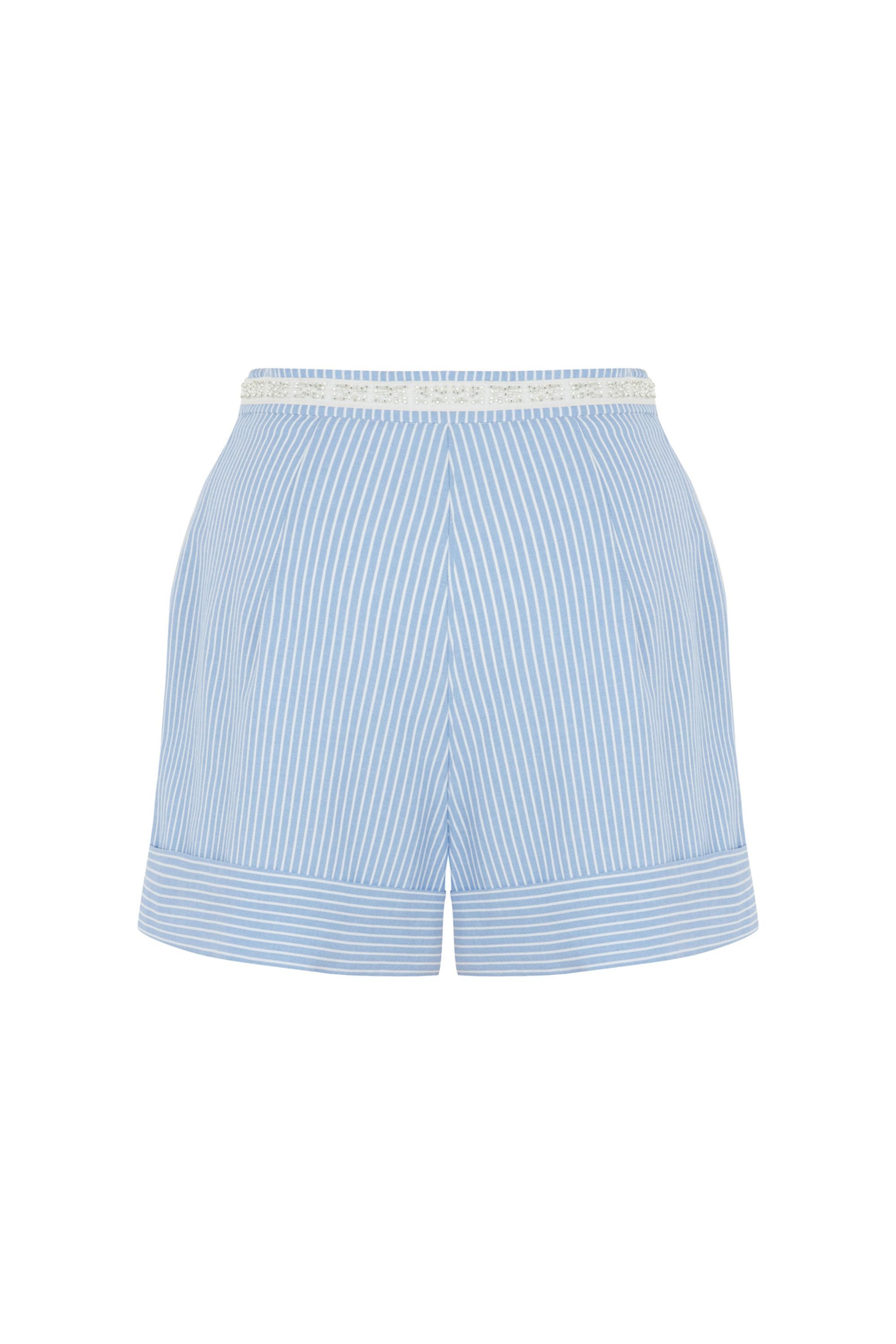 High Waisted Striped Mini Shorts (Final Sale)
