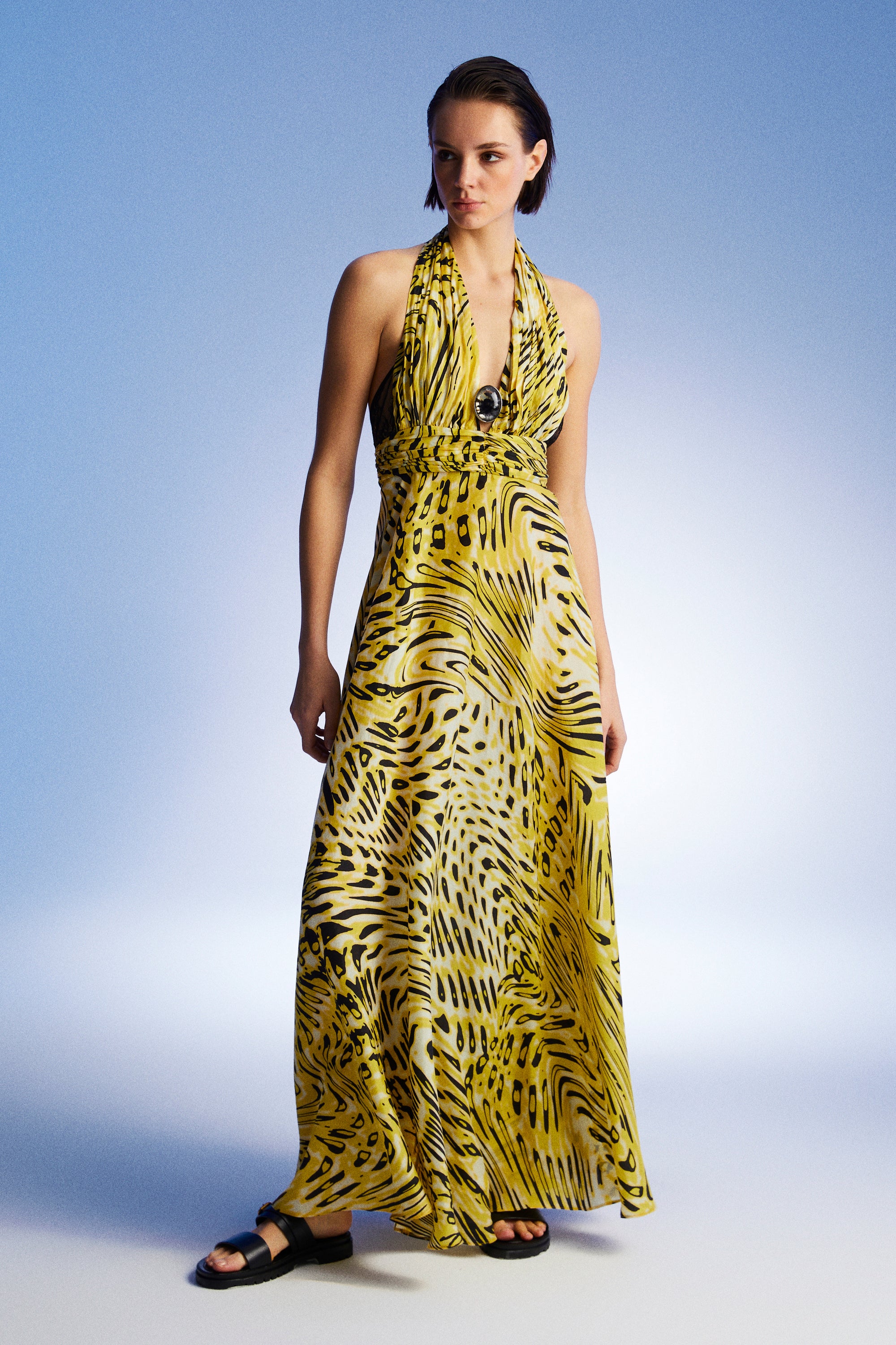 Ankle Length Dress with Accessory Detail (Final Sale)