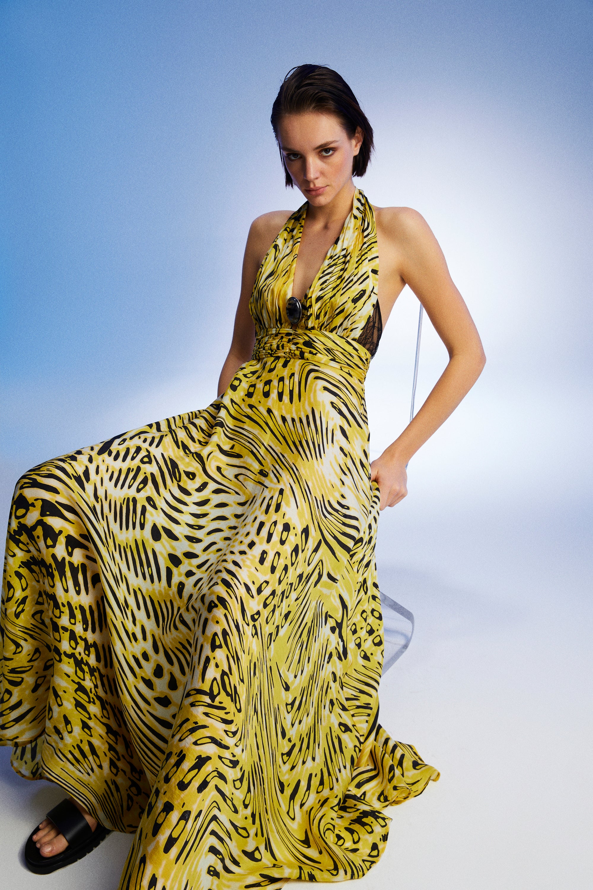 Ankle Length Dress with Accessory Detail (Final Sale)