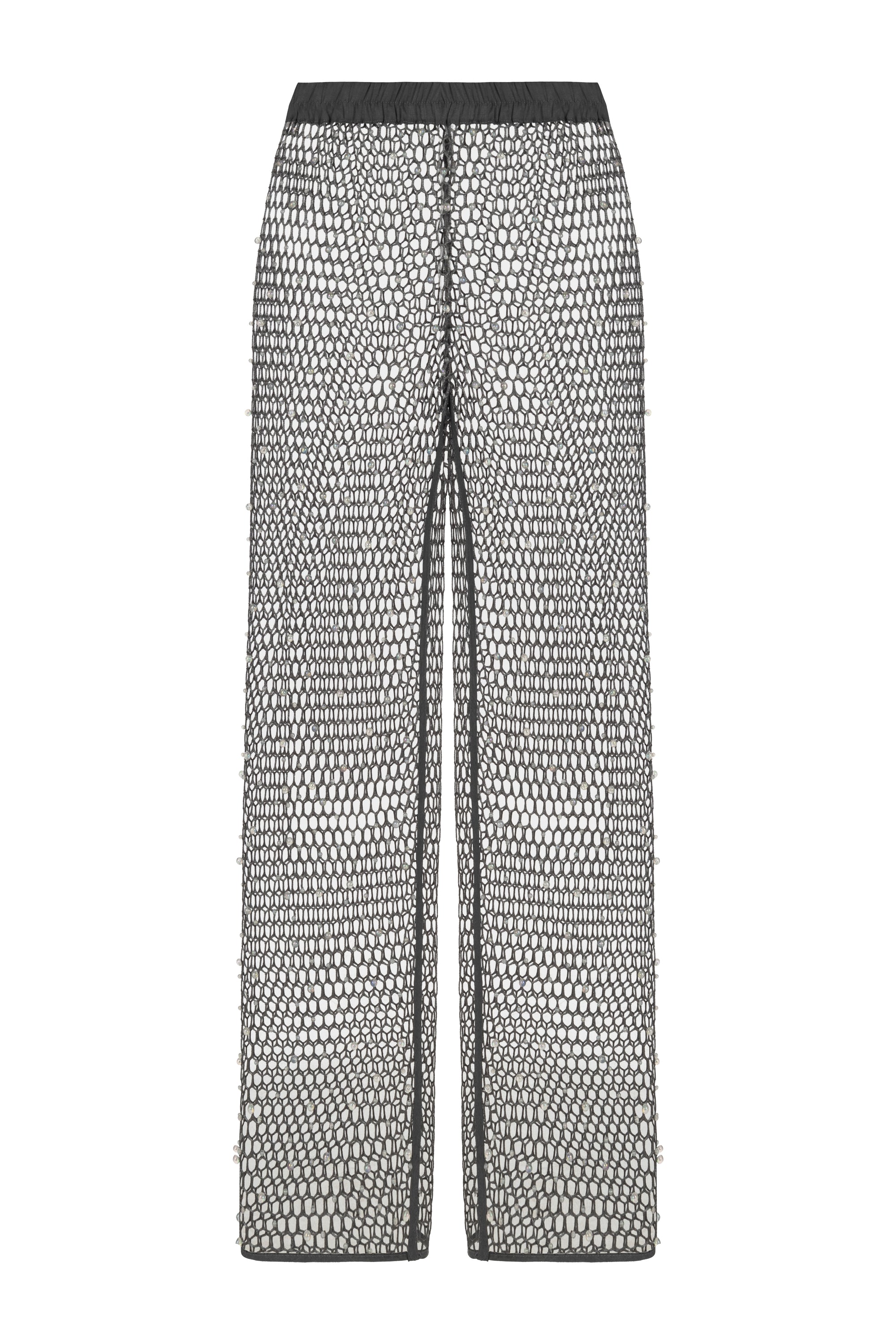 Shimmering Threaded Mesh Pants (Final Sale)