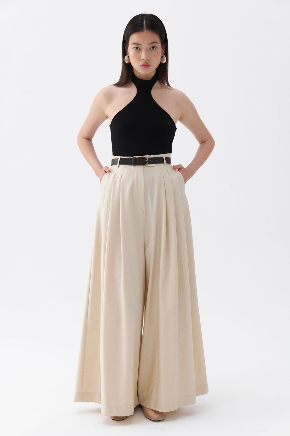 Belted Palazzo Trousers (Final Sale)