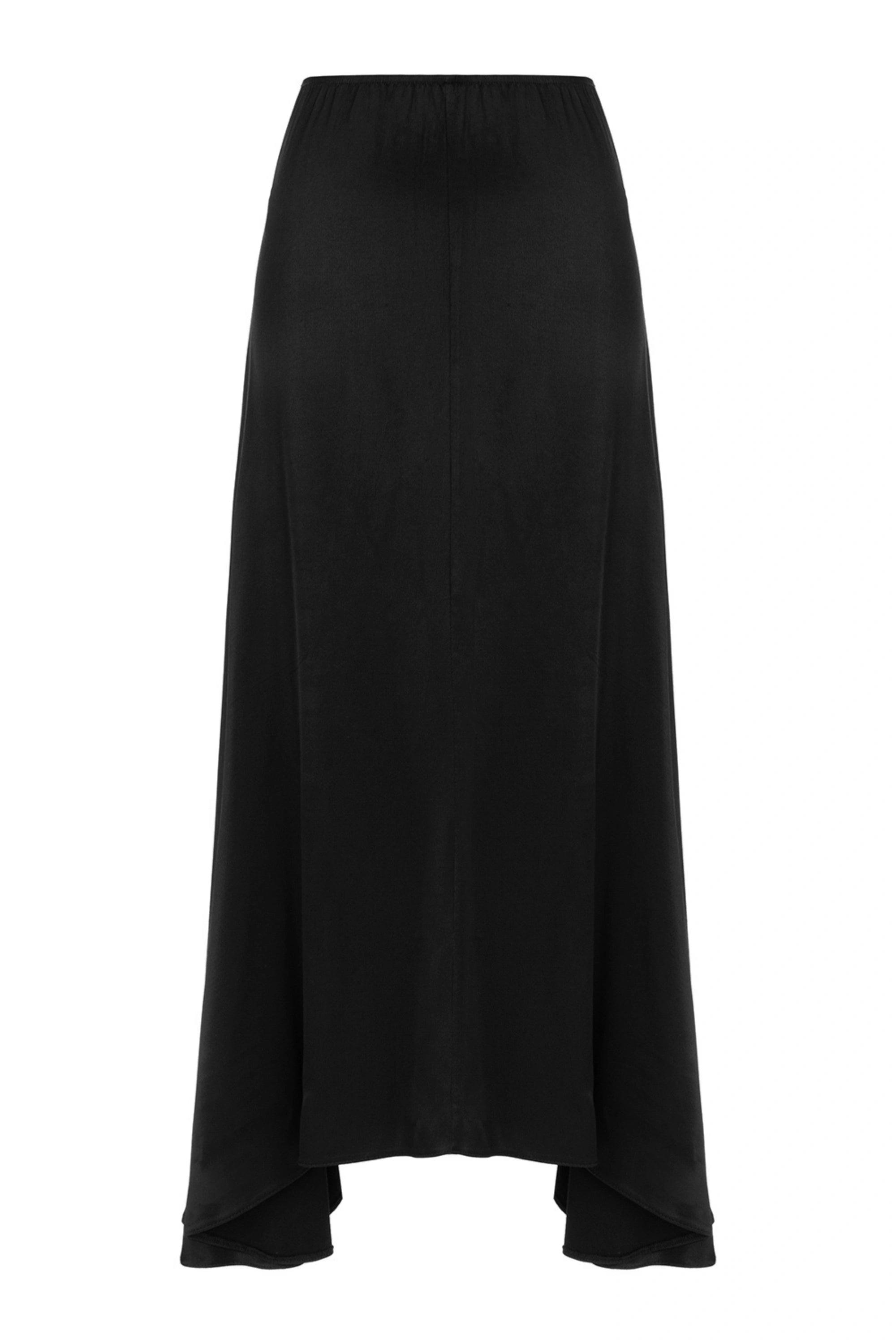Black Asymmetrical Long Skirt