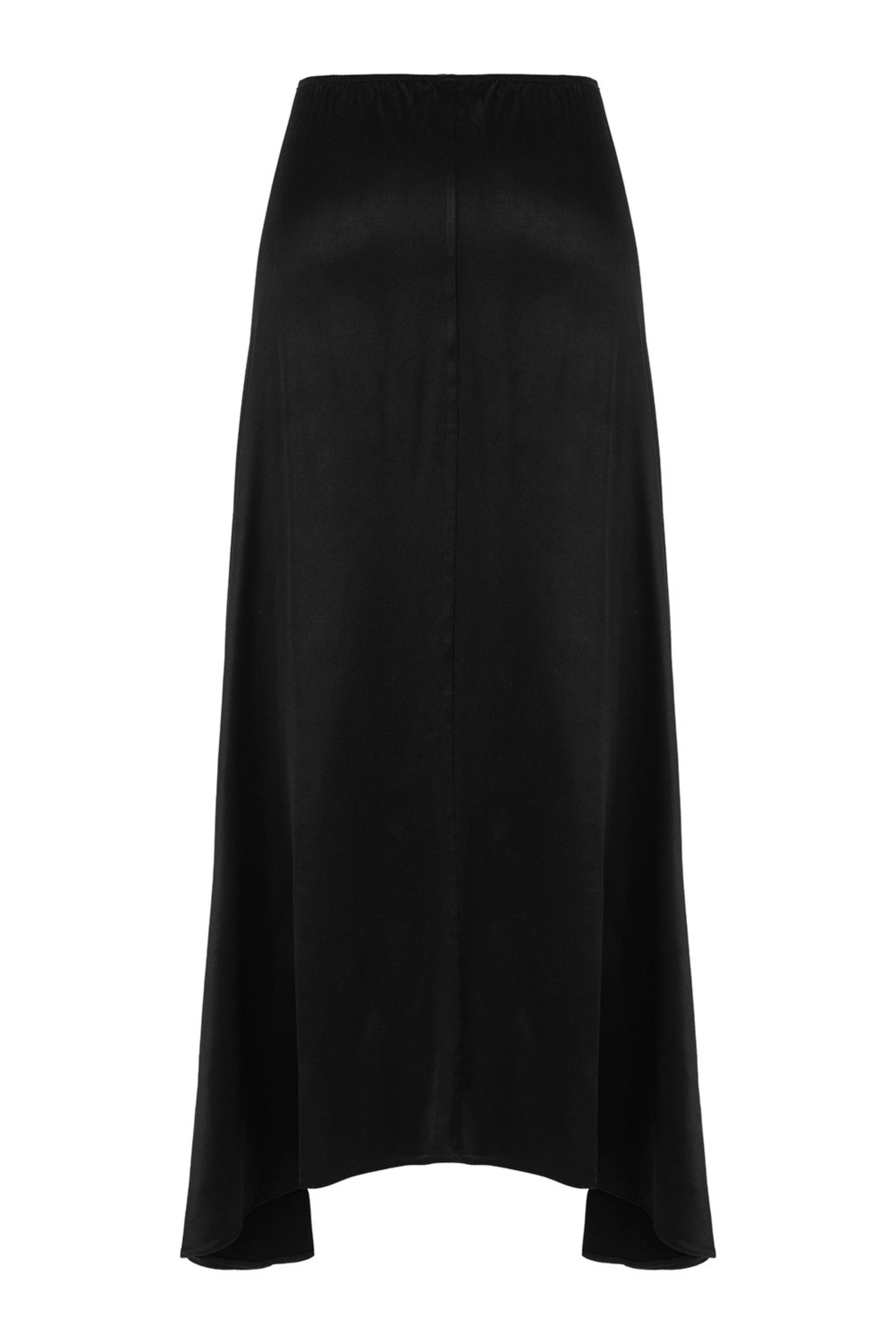Black Asymmetrical Long Skirt