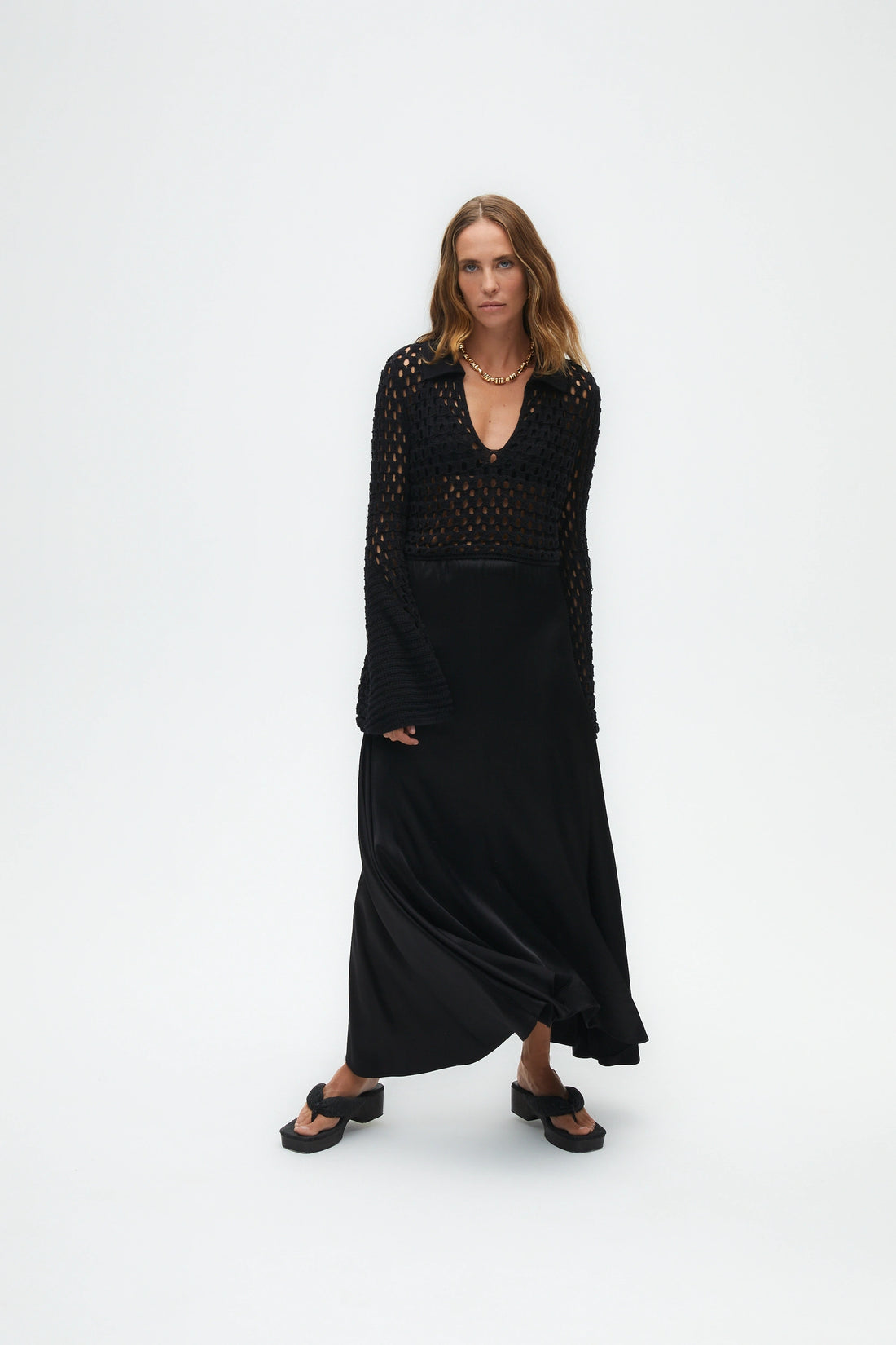 Black Asymmetrical Long Skirt
