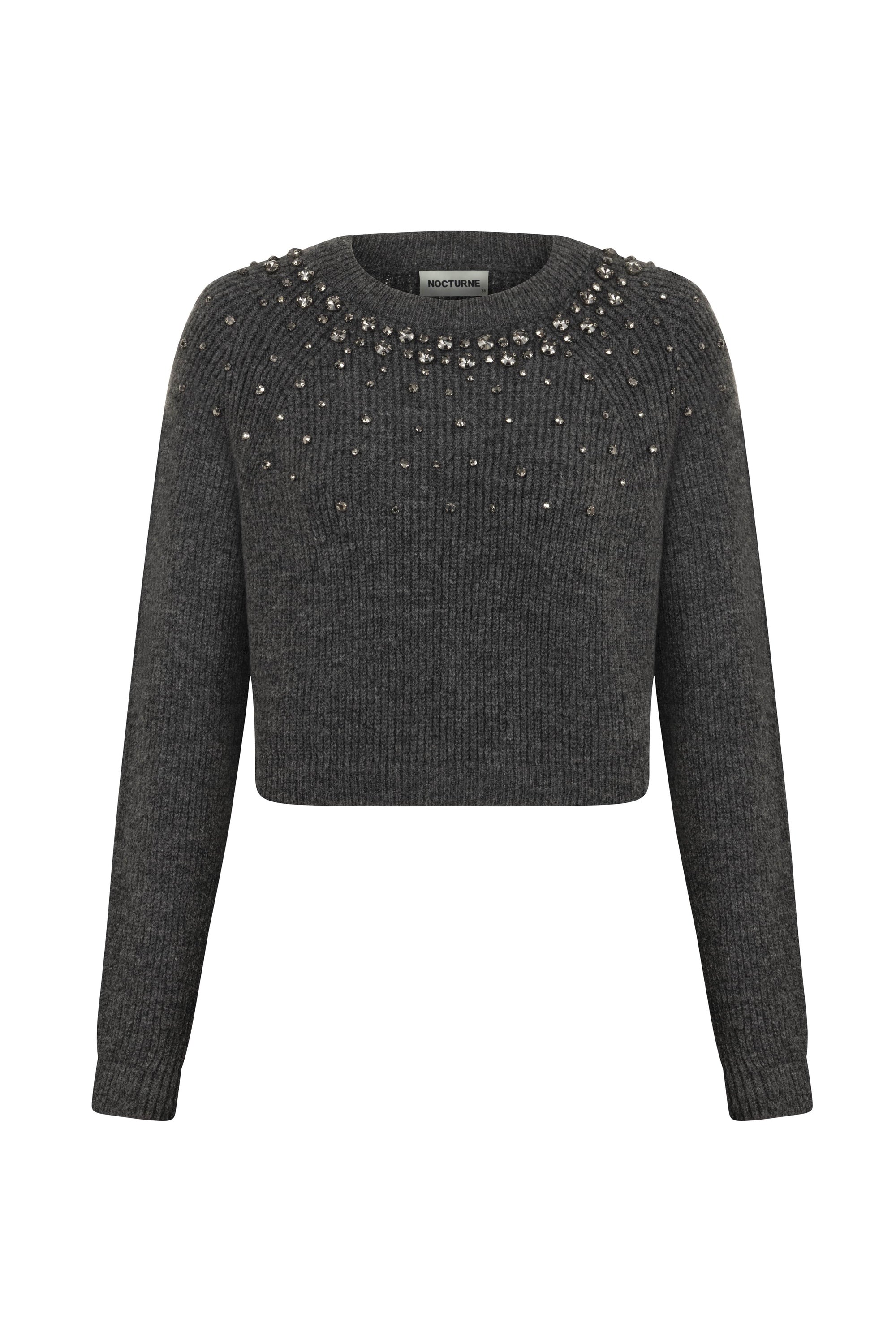 Stone Embellished Crop Sweater (Final Sale)