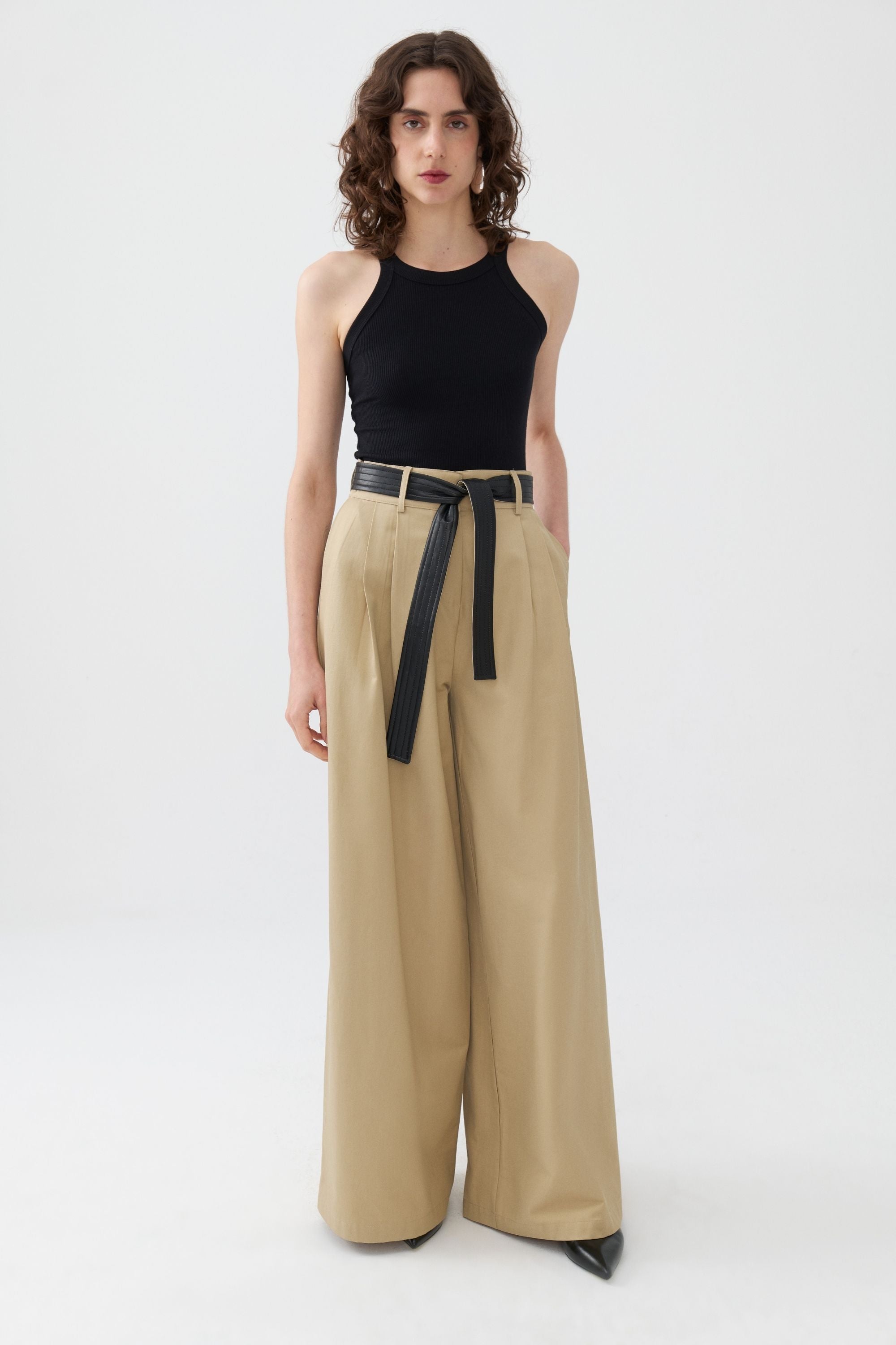 High Waist Pleated Pants (Final Sale)