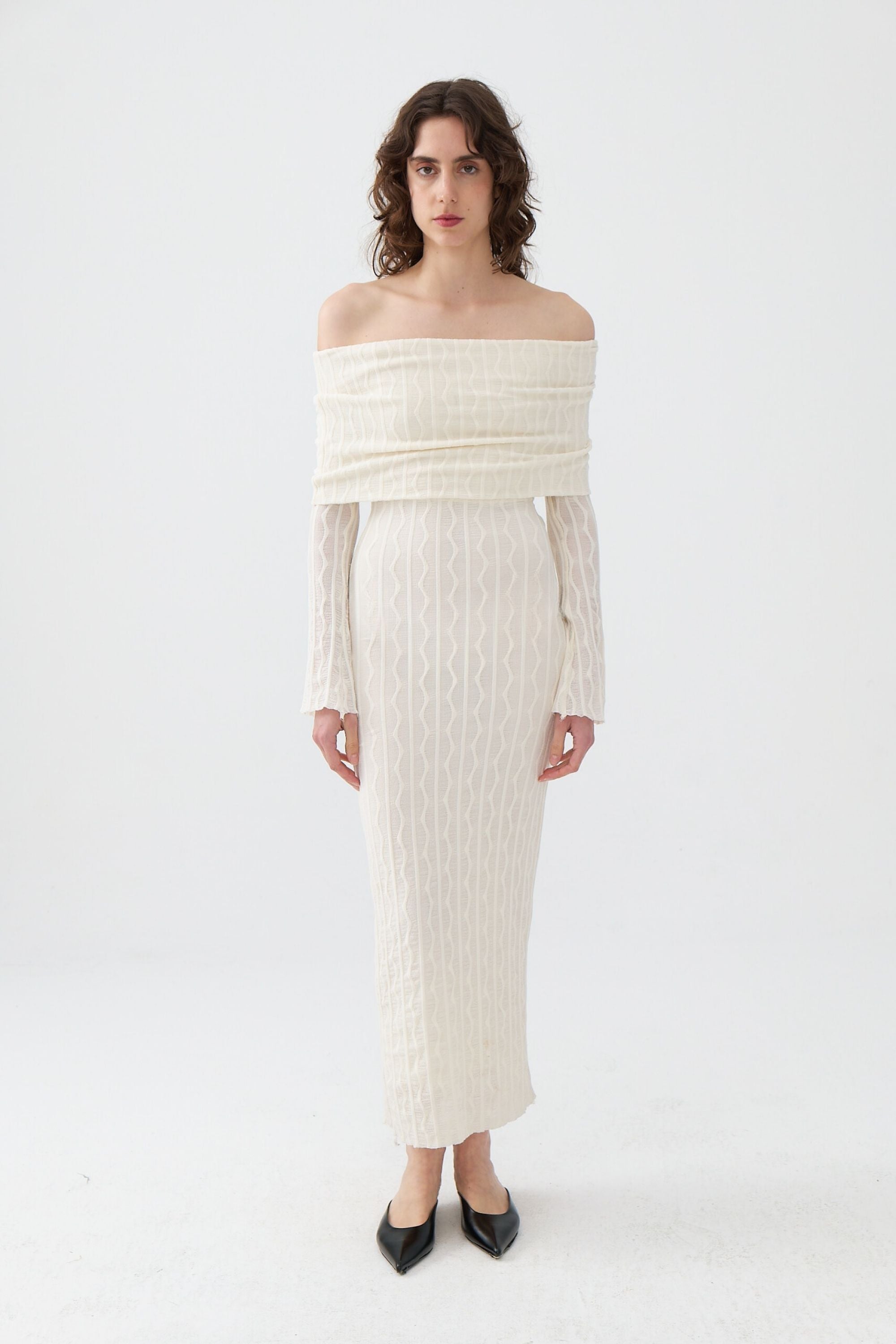 Off Shoulder Layered Design Dress (Final Sale)