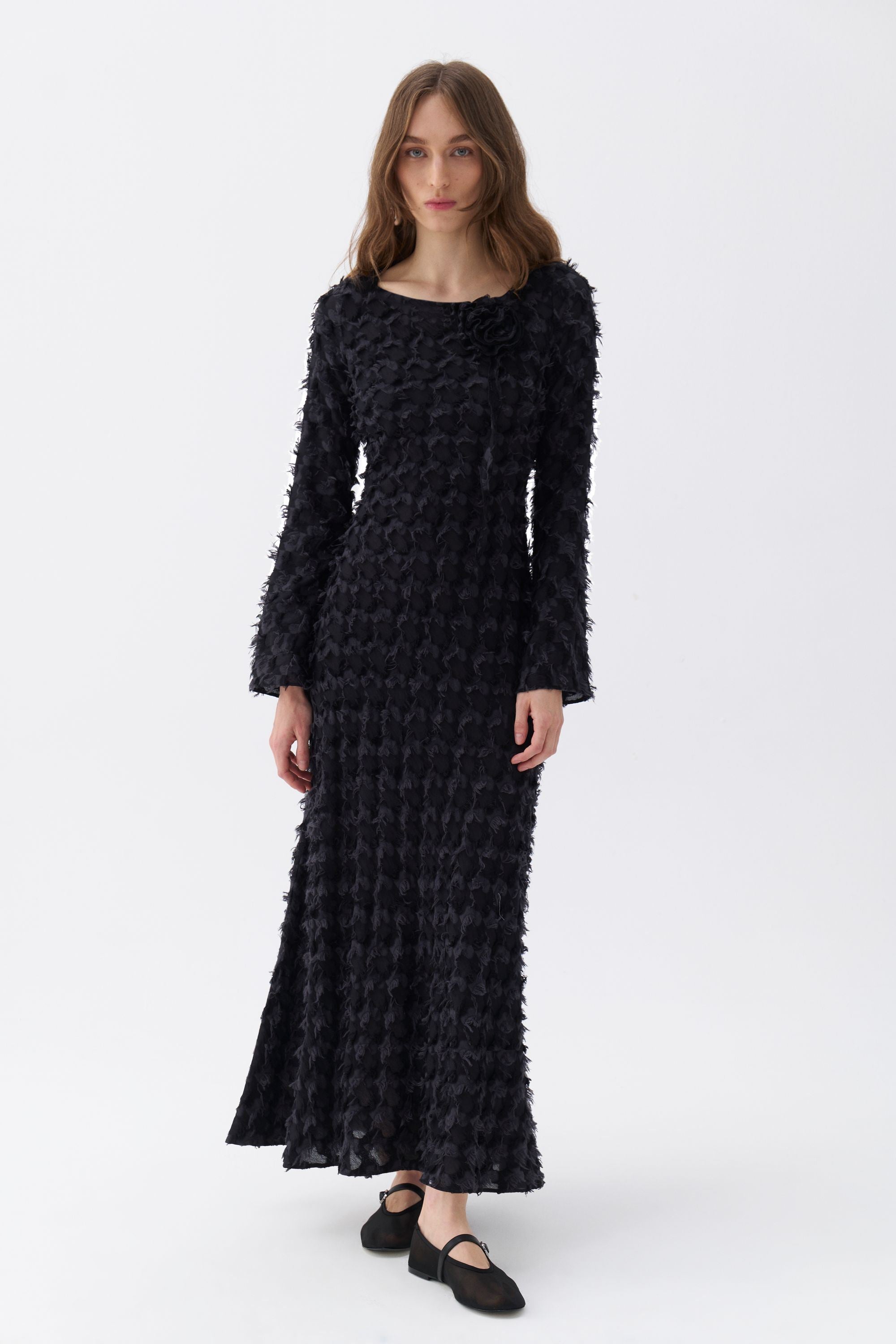 Backless Long Sleeve Maxi Dress (Final Sale)