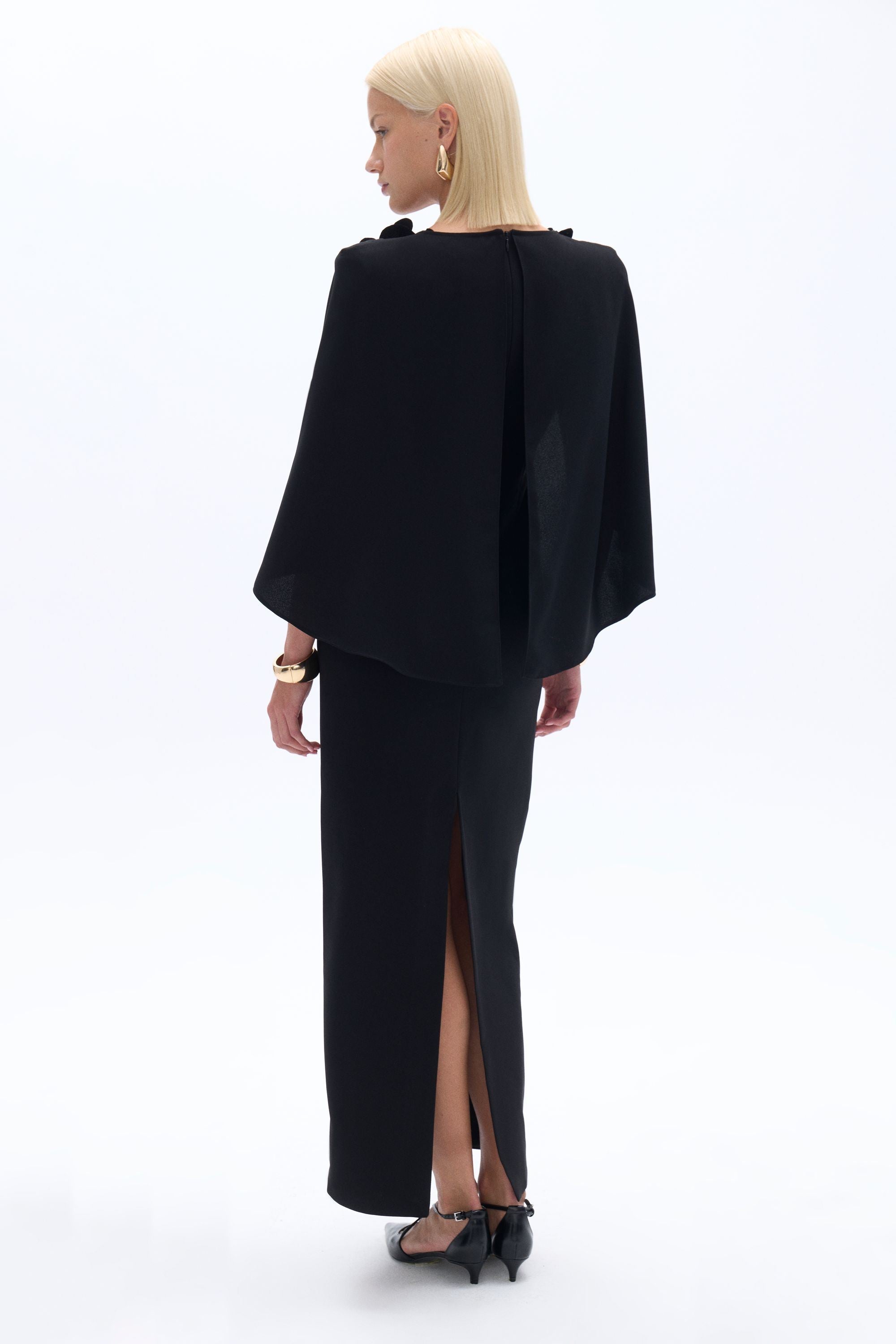 Cape Sleeve Maxi Dress (Final Sale)