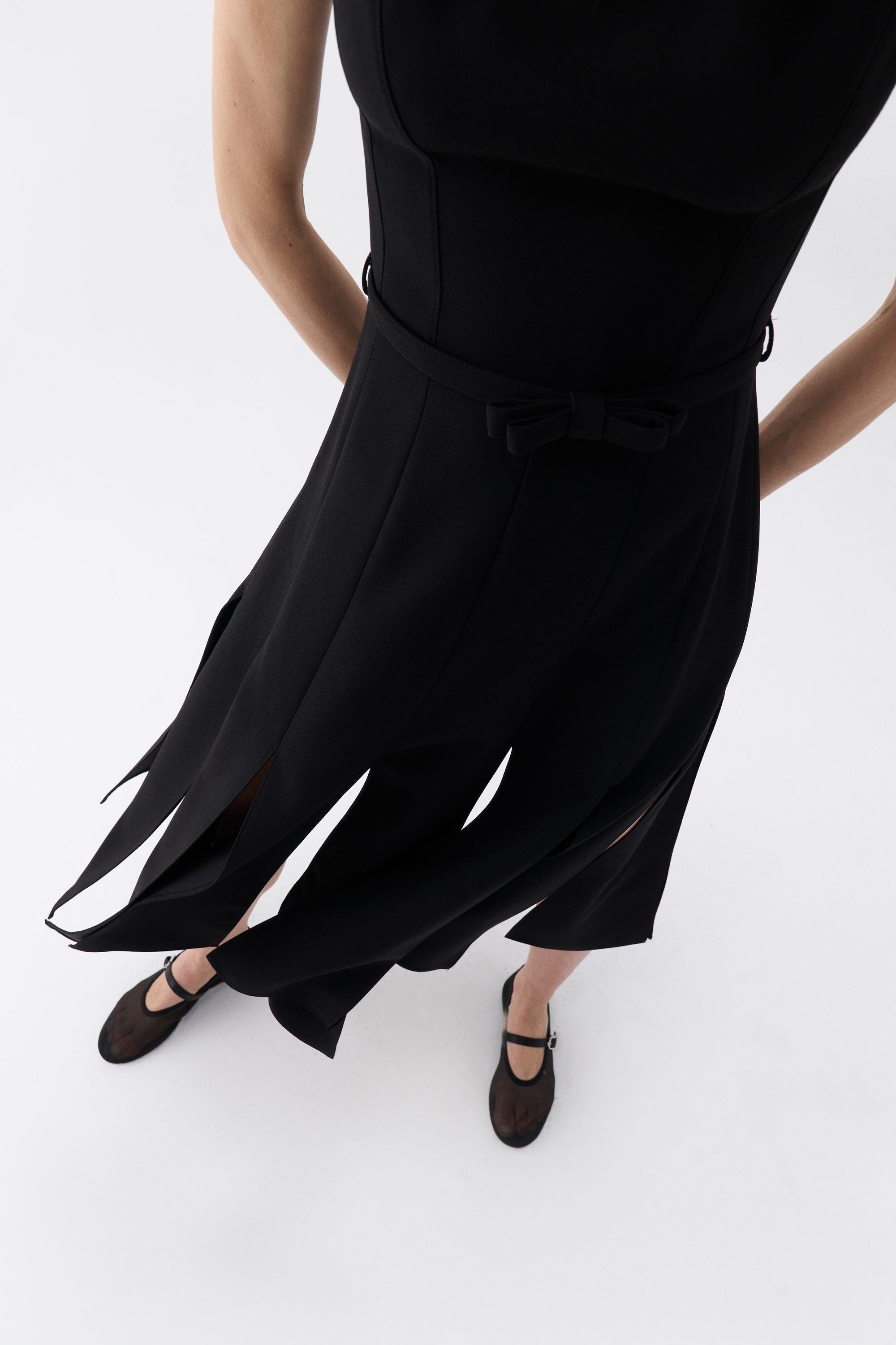 Padded Shoulder Midi Dress (Final Sale)