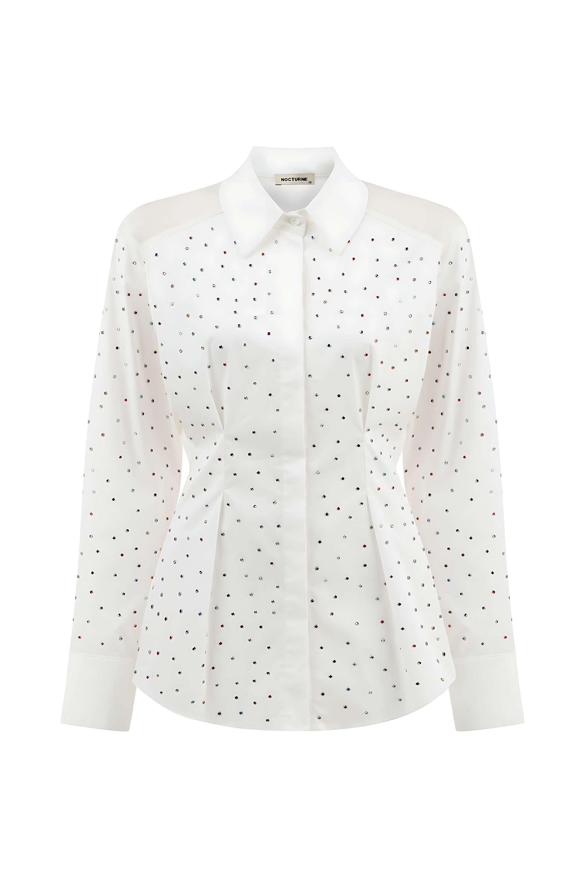 Rhinestone Embroidered Button-Up Shirt (Final Sale)