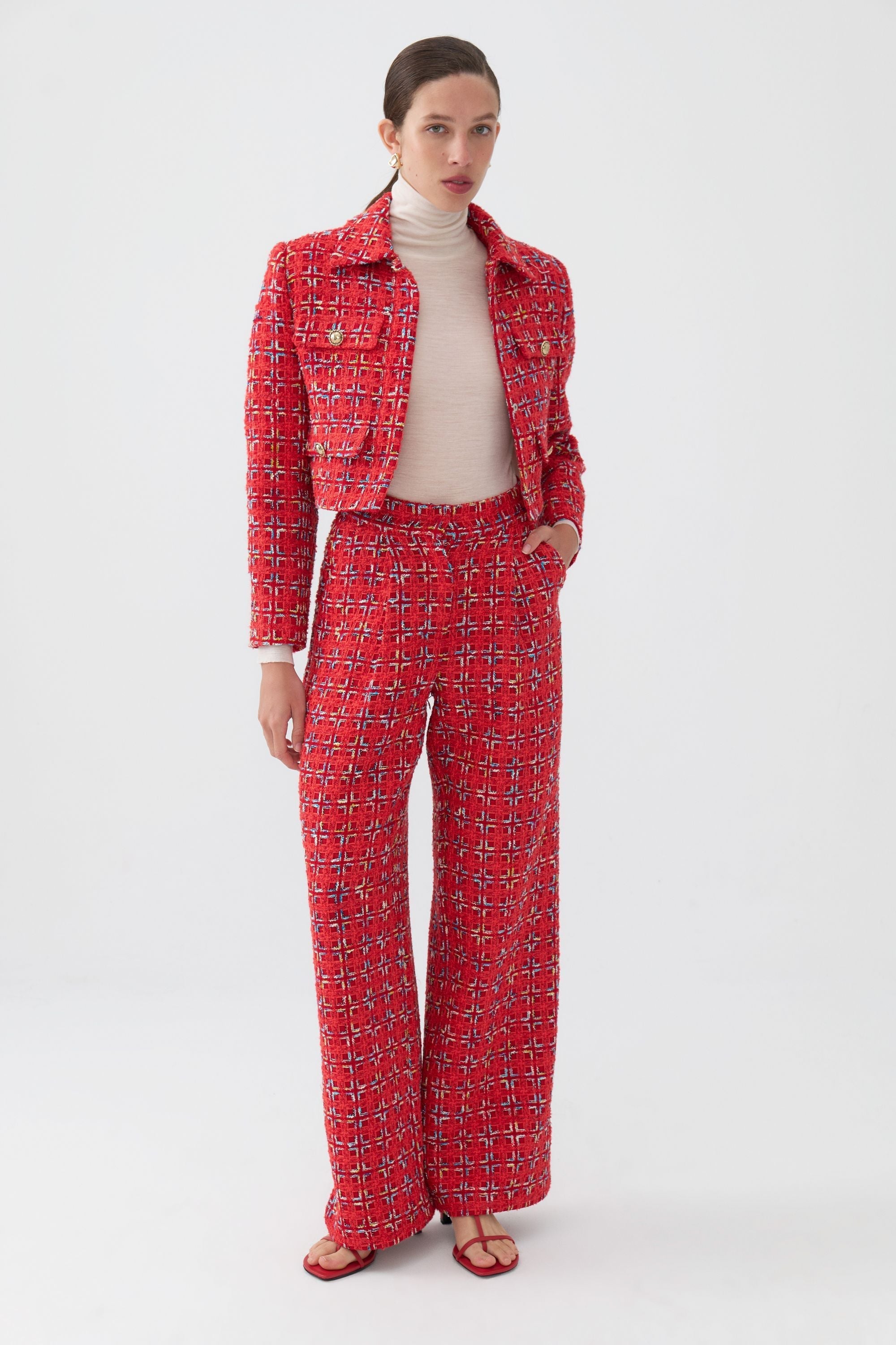 High-Waist Tweed Pants (Final Sale)