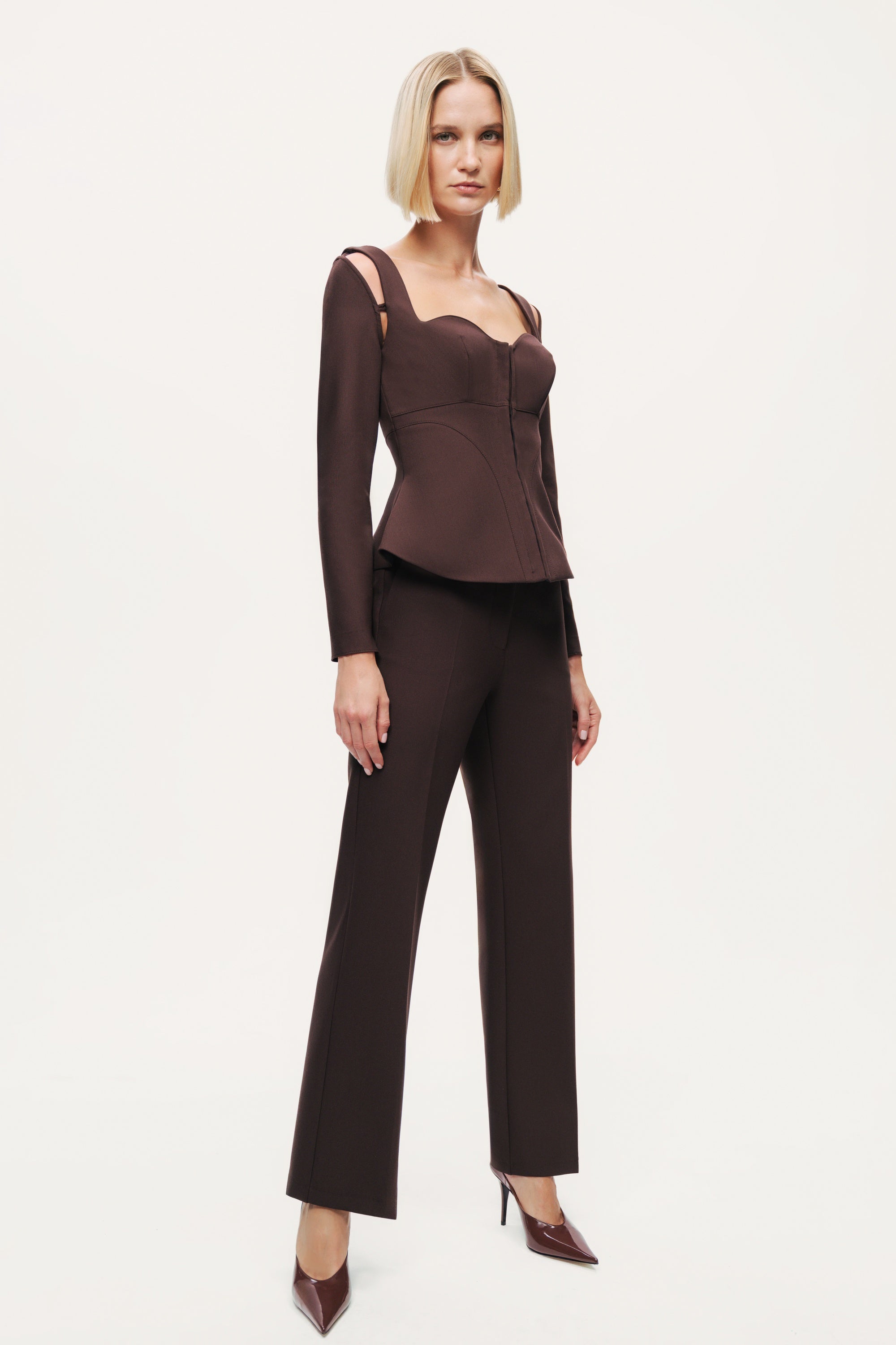 Classic Mid-Rise Tailored Pants