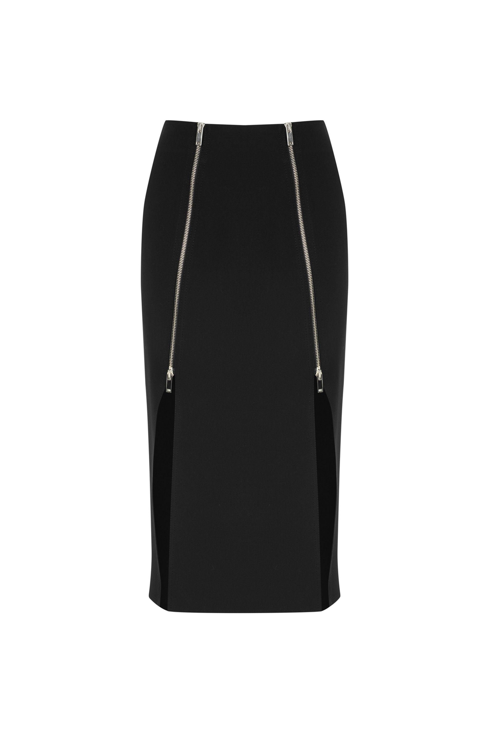 Pencil Skirt with Zipper Design (Final Sale)