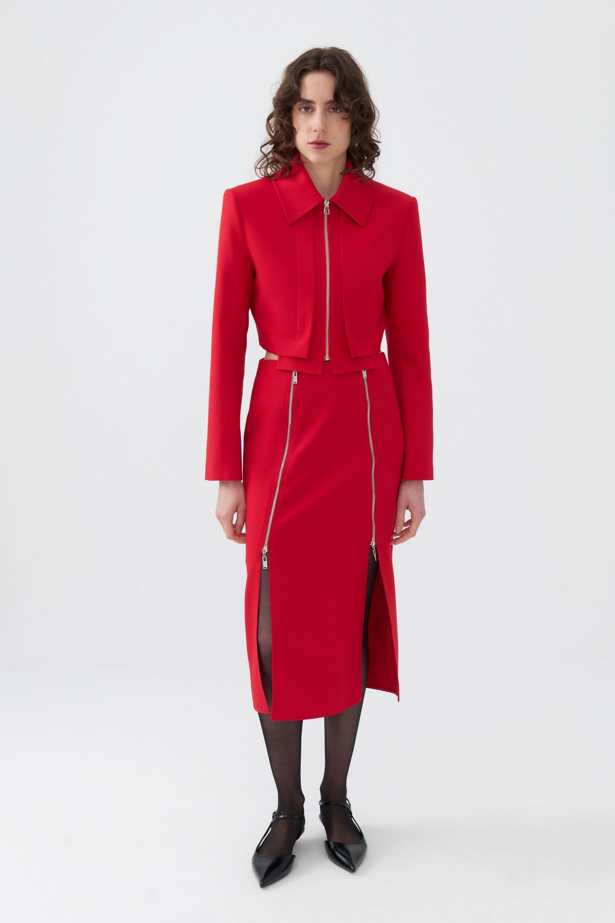 Pencil Skirt with Zipper Design (Final Sale)