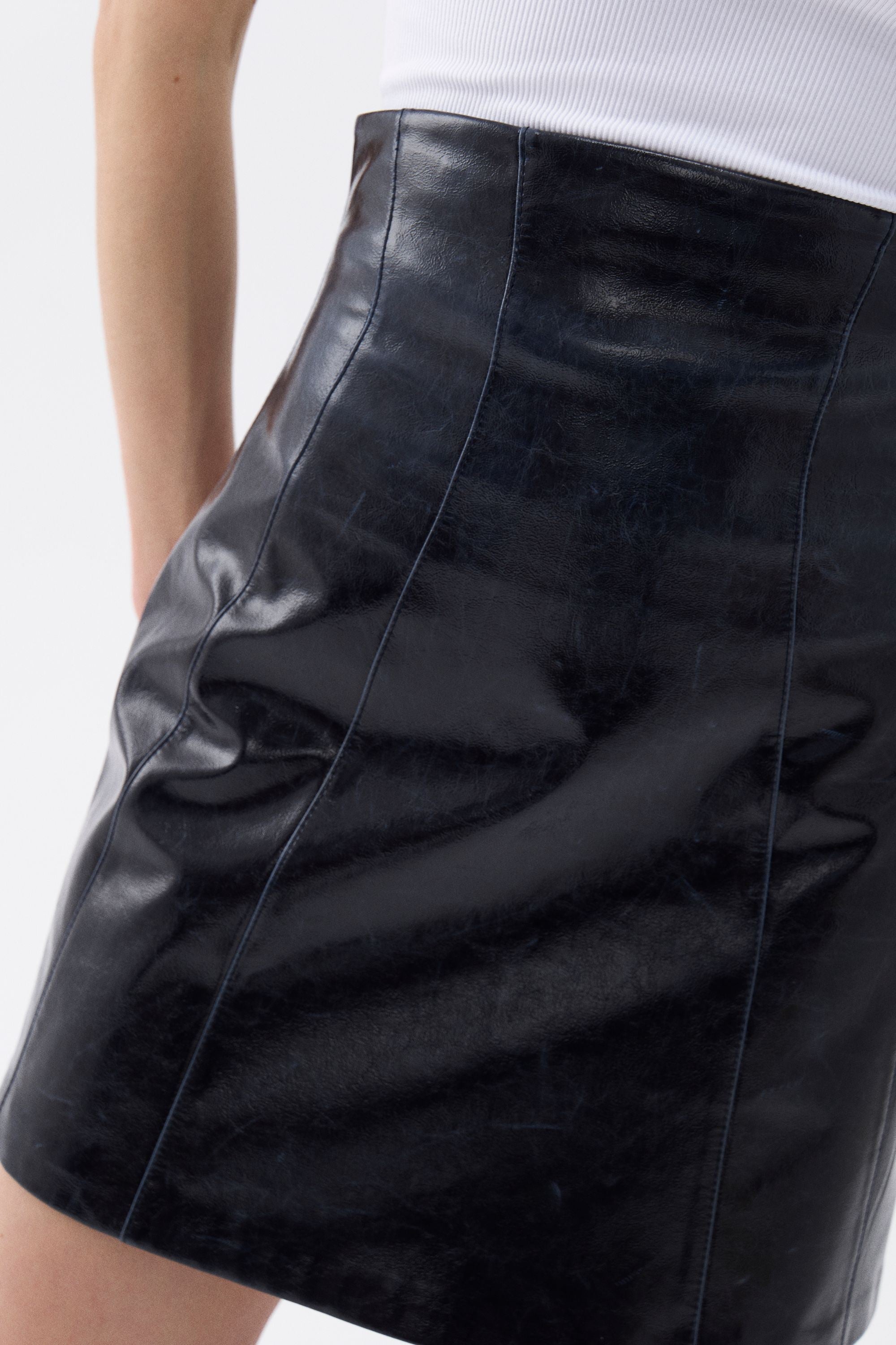 High Waist Faux Leather Mini Skirt (Final Sale)