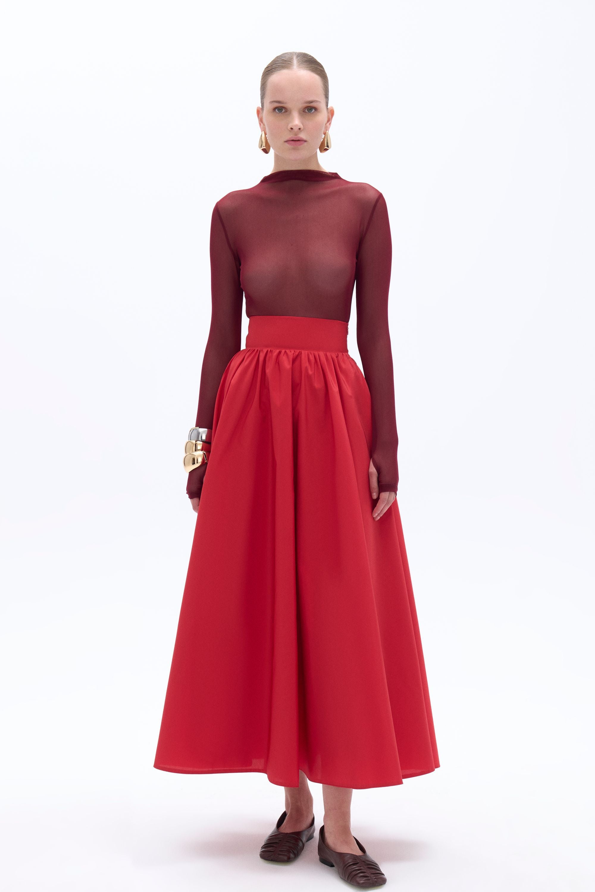 High Waist Taffeta Skirt (Final Sale)