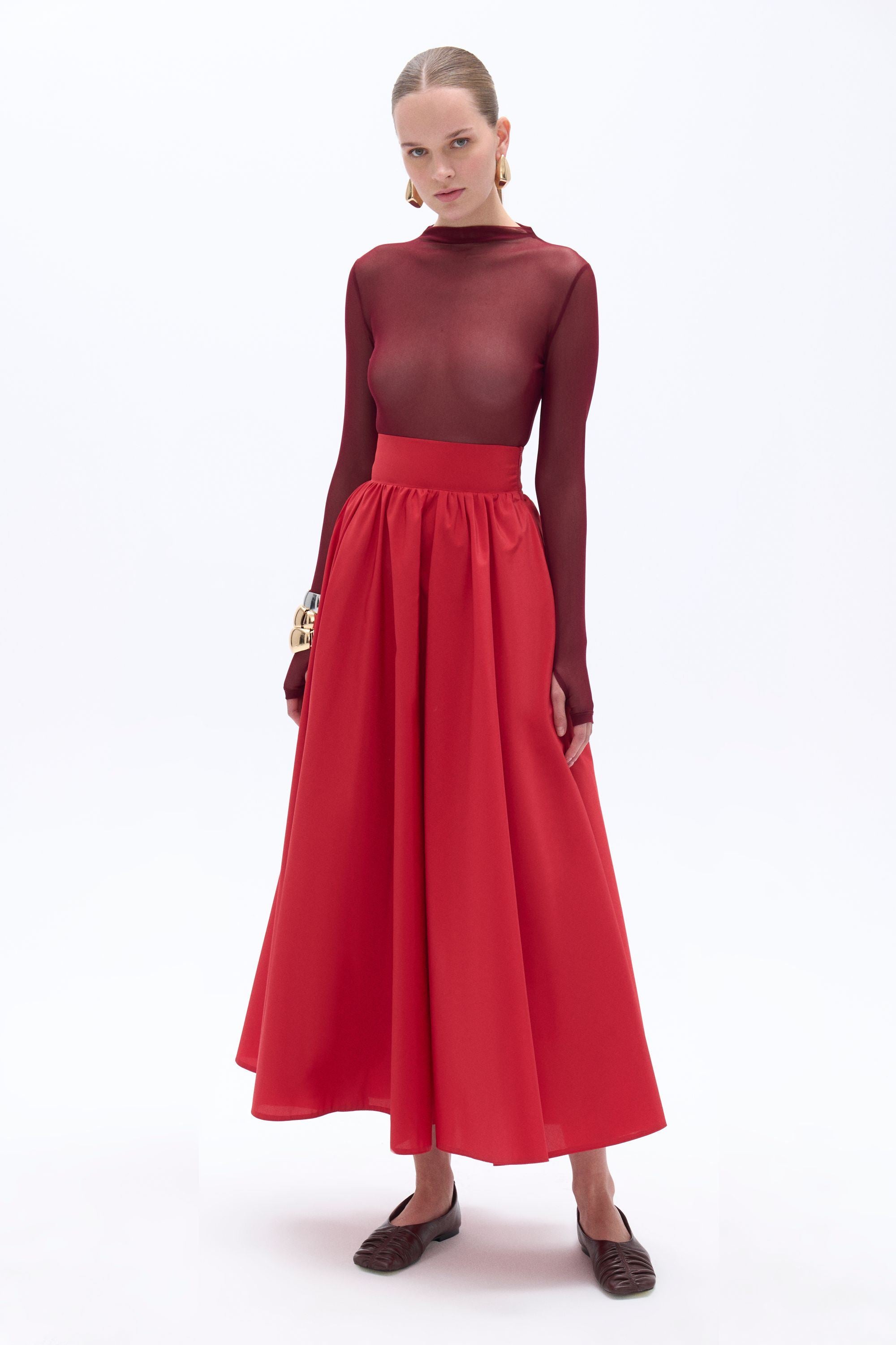 High Waist Taffeta Skirt (Final Sale)