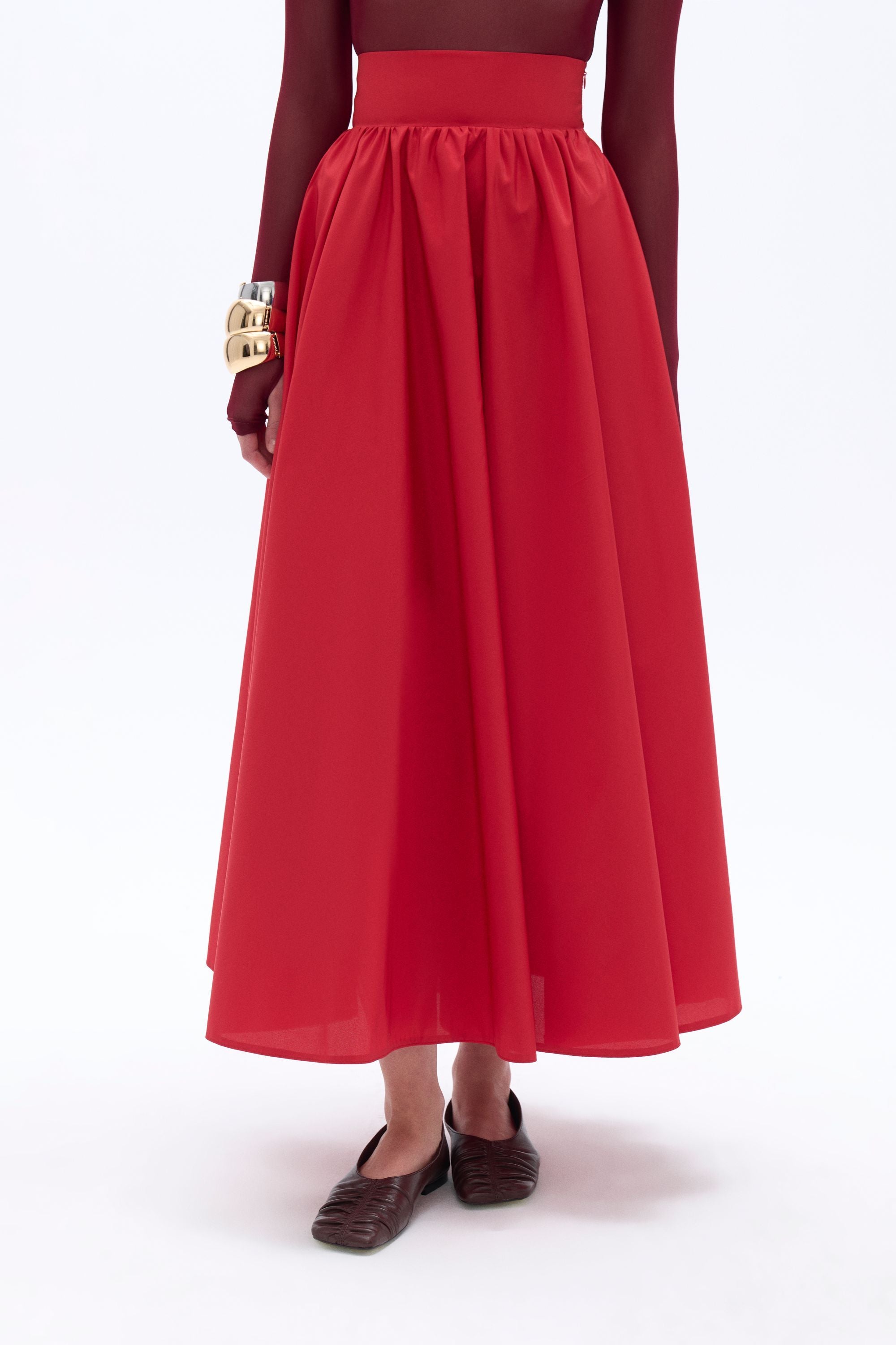 High Waist Taffeta Skirt (Final Sale)