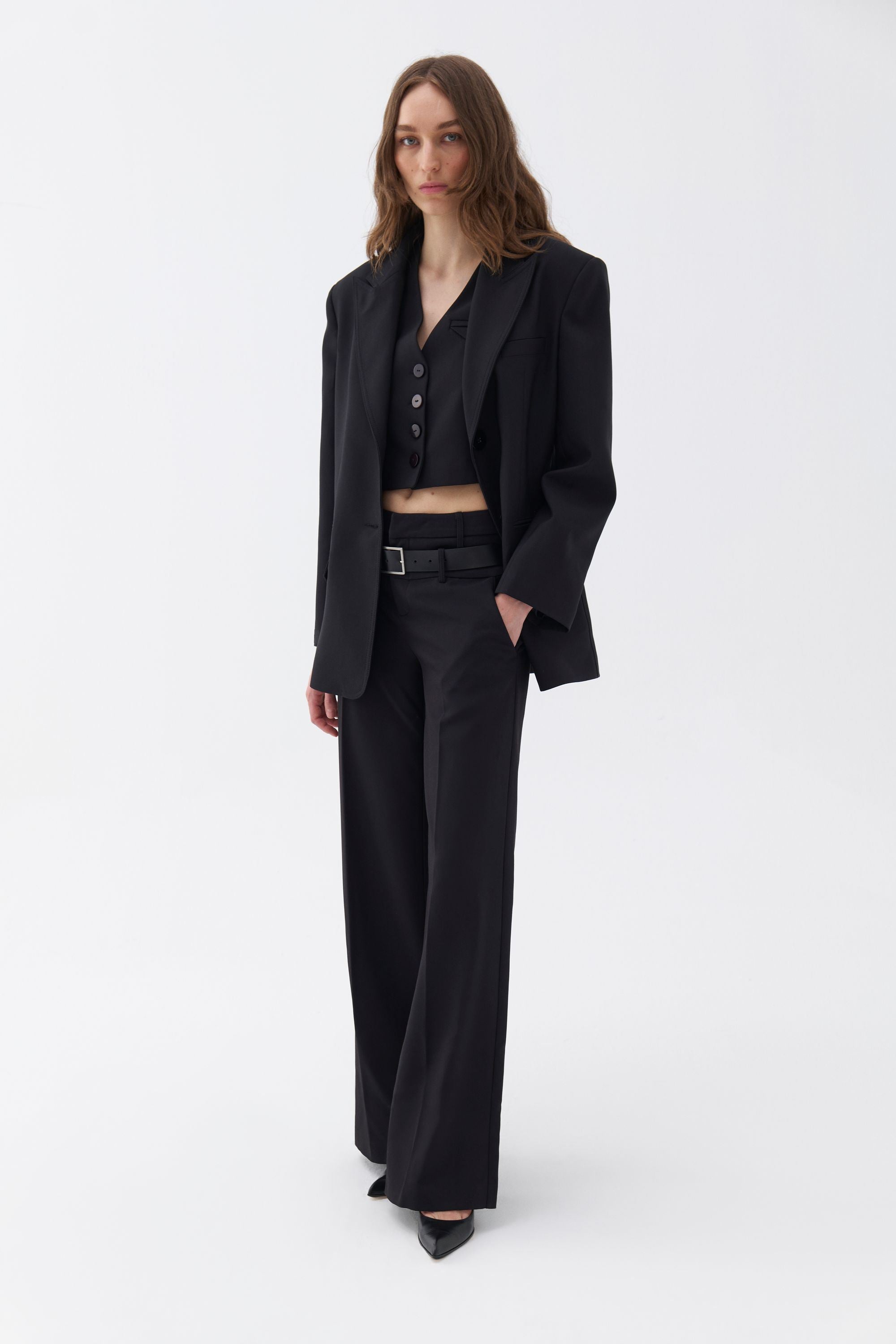 Padded Shoulder Blazer Jacket (Final Sale)