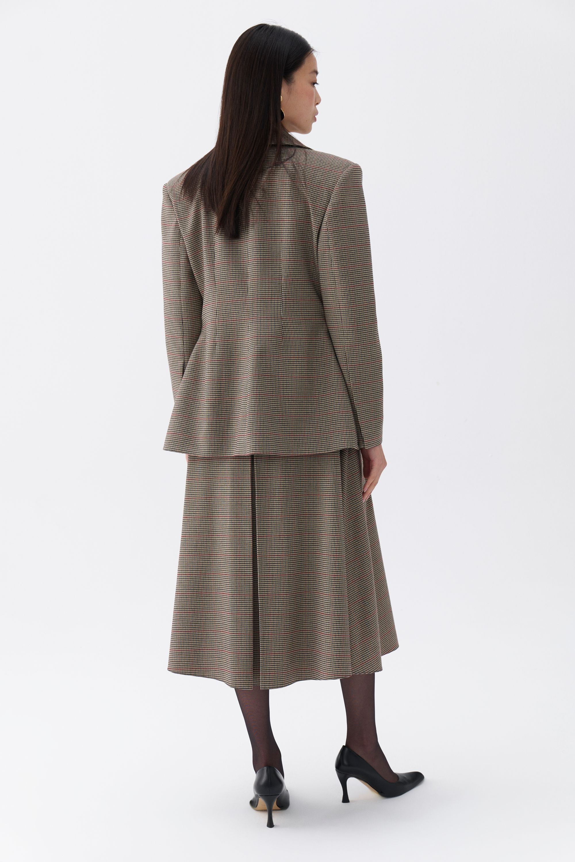 Plaid Padded Shoulder Jacket (Final Sale)