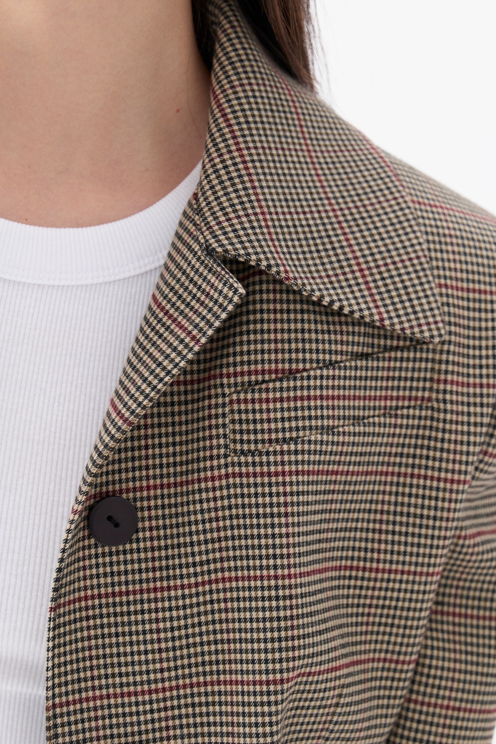 Plaid Padded Shoulder Jacket (Final Sale)