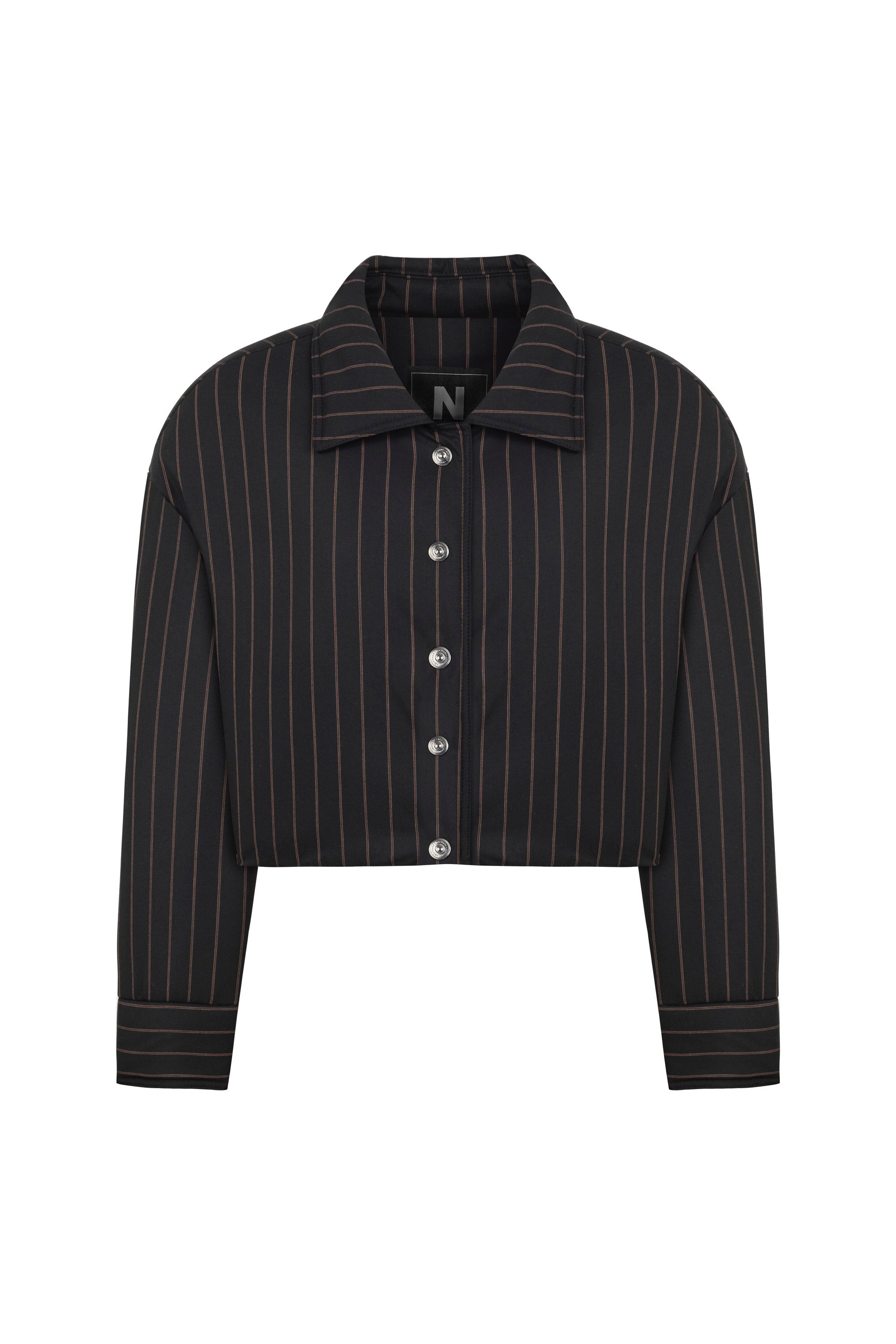 Striped Padded Shoulder Jacket (Final Sale)