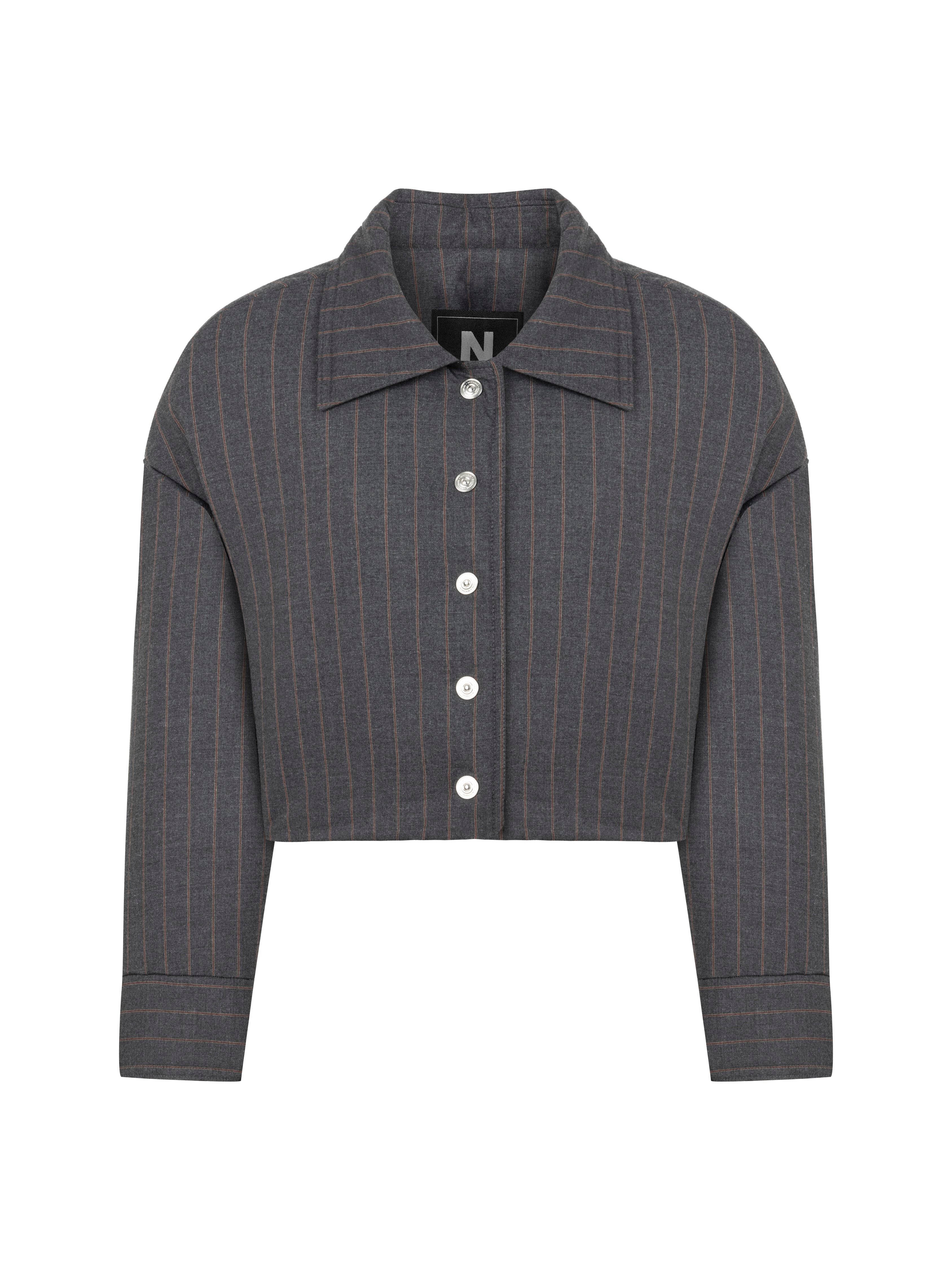 Striped Padded Shoulder Jacket (Final Sale)