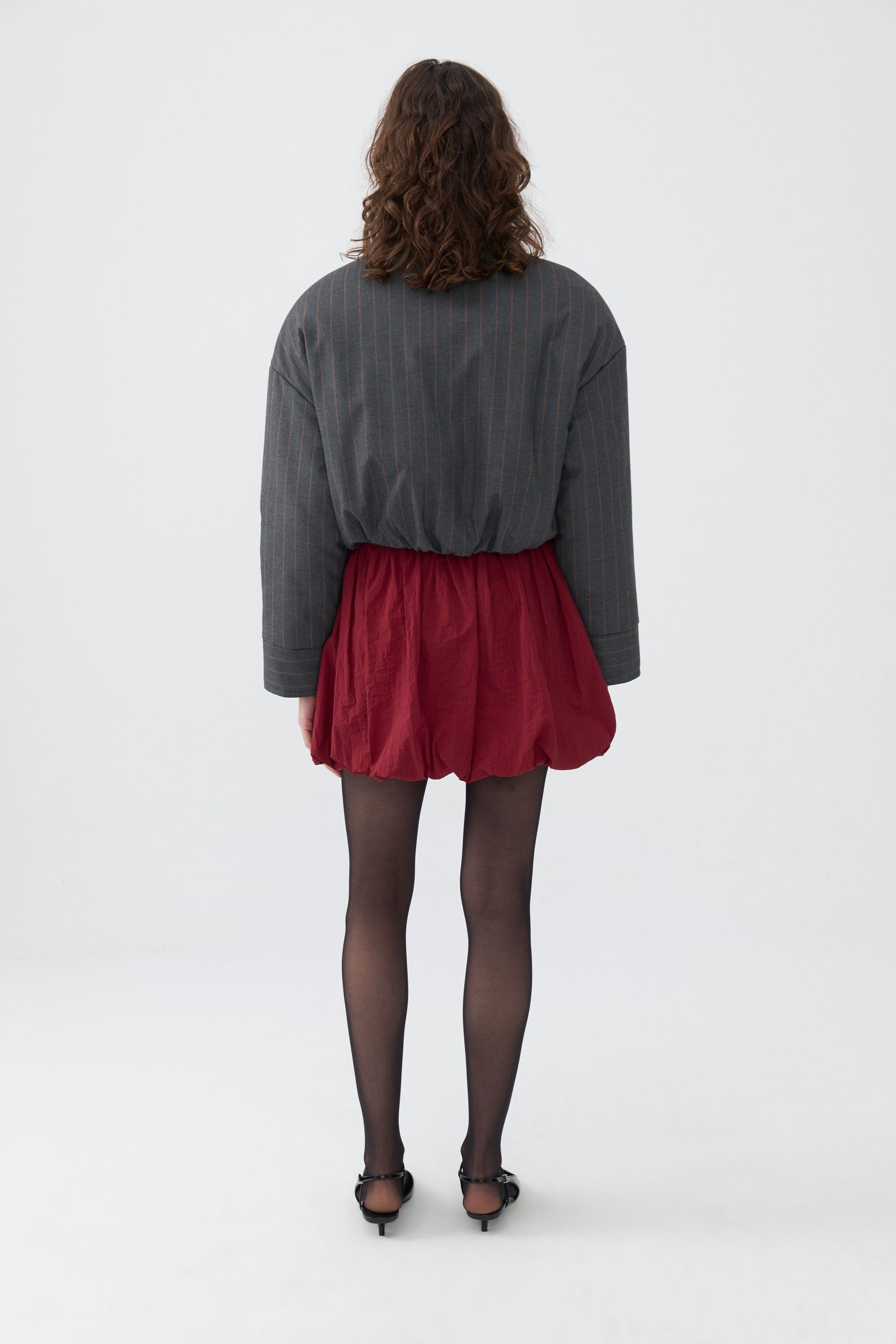 Striped Padded Shoulder Jacket (Final Sale)