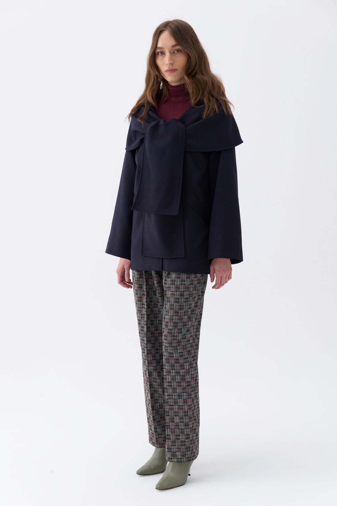 Draped Coat with Front Tie Detail (Final Sale)